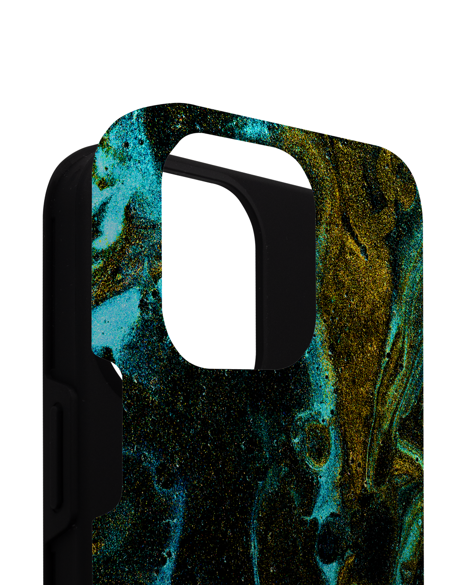 Mint Gold Marble Sparkle Premium Phone Case for Apple iPhone 14 Pro Max consisting of 2 parts