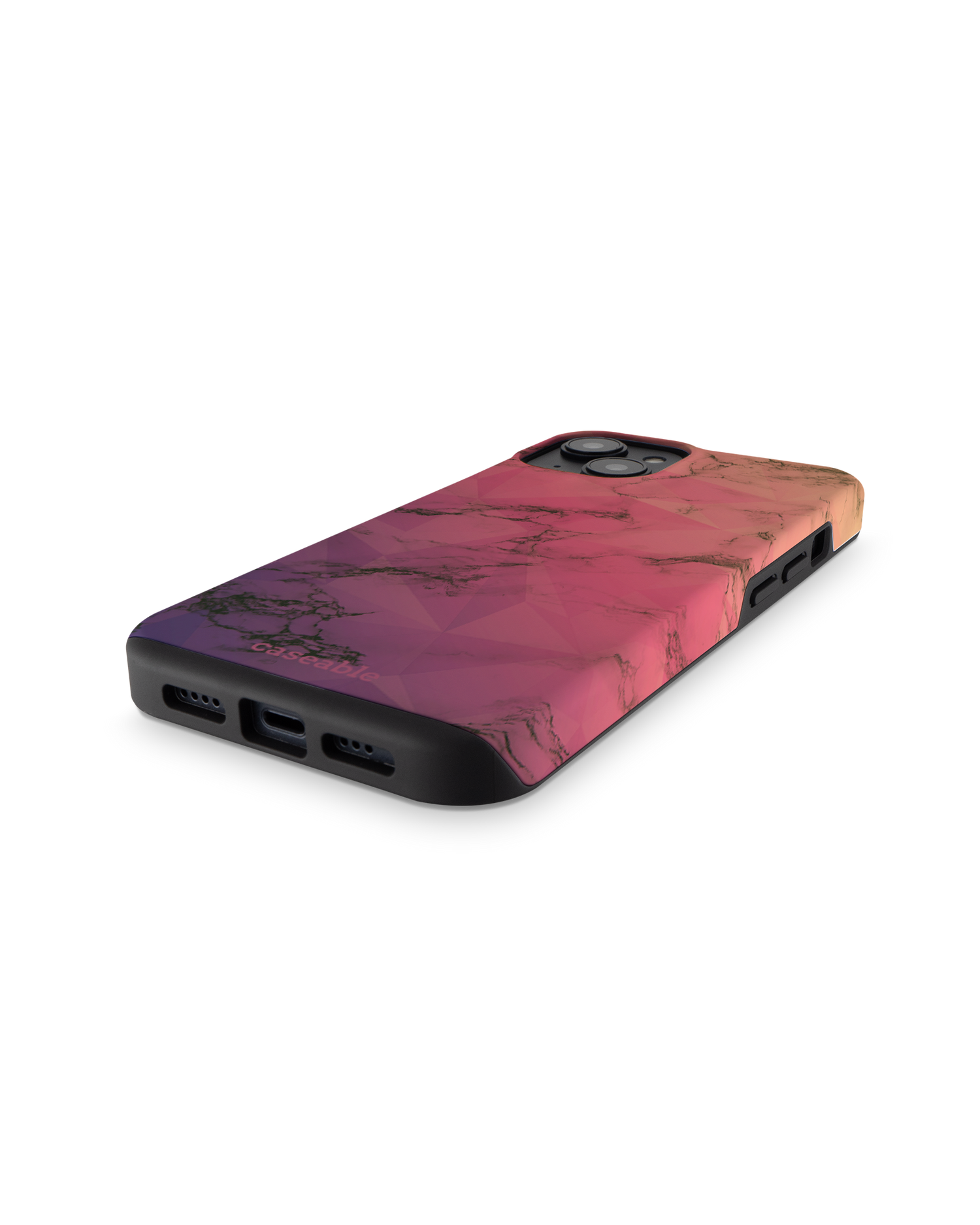 Marbled Triangles Premium Phone for Apple iPhone 14: Bottom View