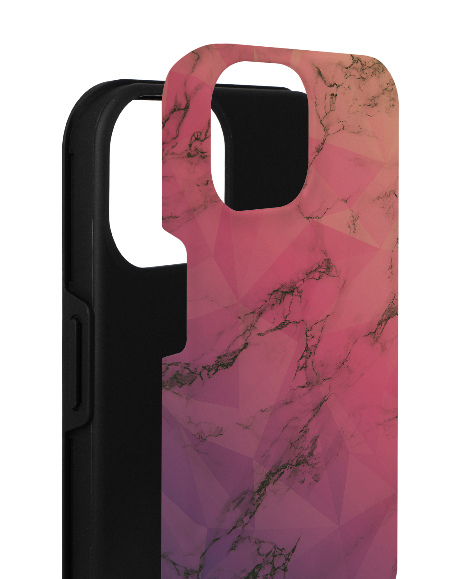 Marbled Triangles Premium Phone for Apple iPhone 14 consisting of 2 parts