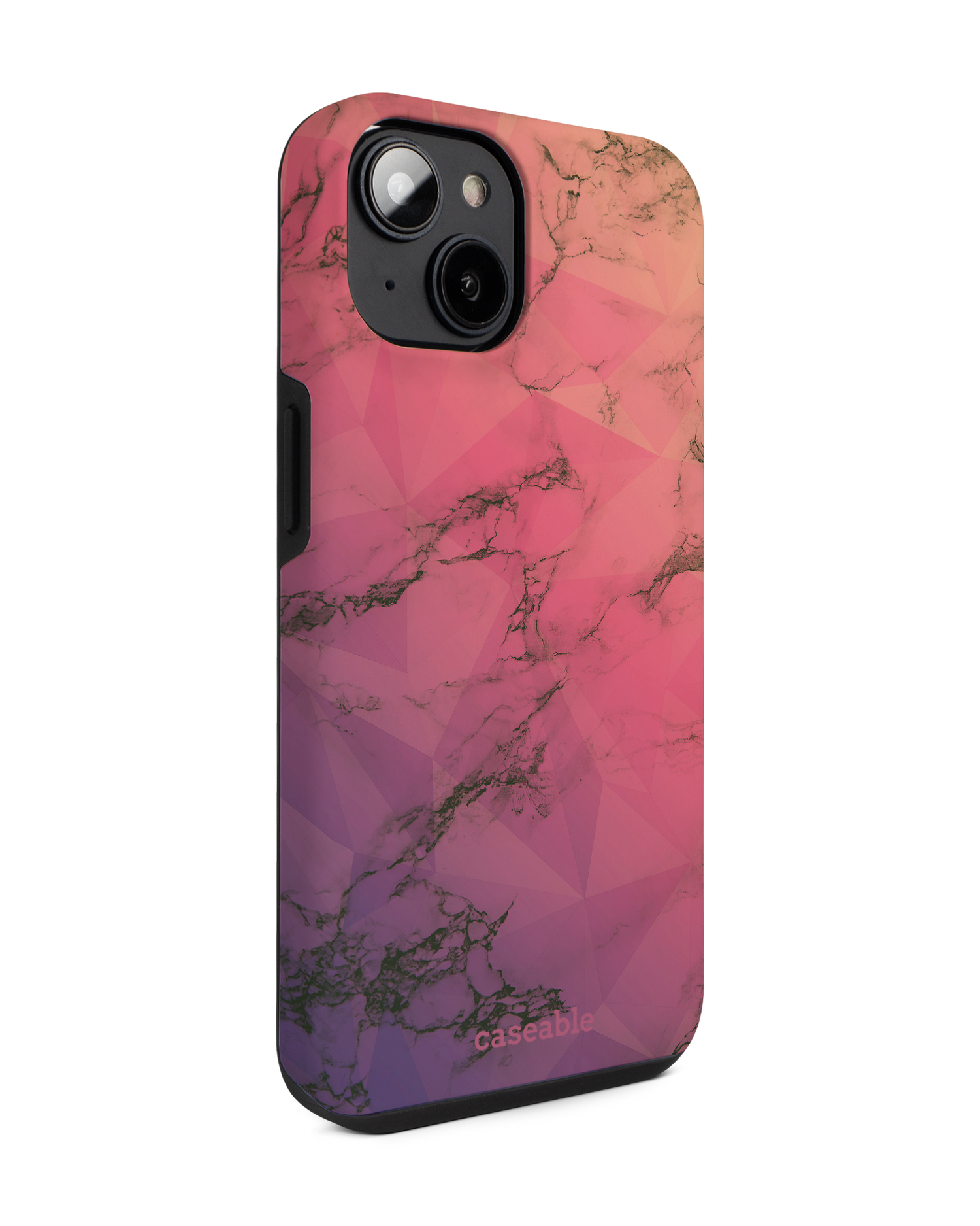 Marbled Triangles Premium Phone for Apple iPhone 14: View from the left side