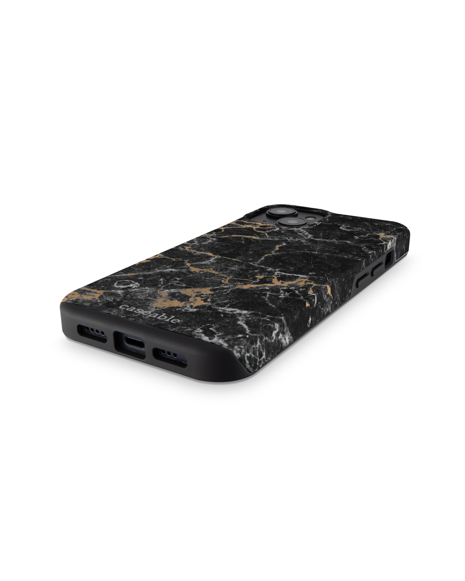 Marble and Gold Premium Phone for Apple iPhone 14: Bottom View