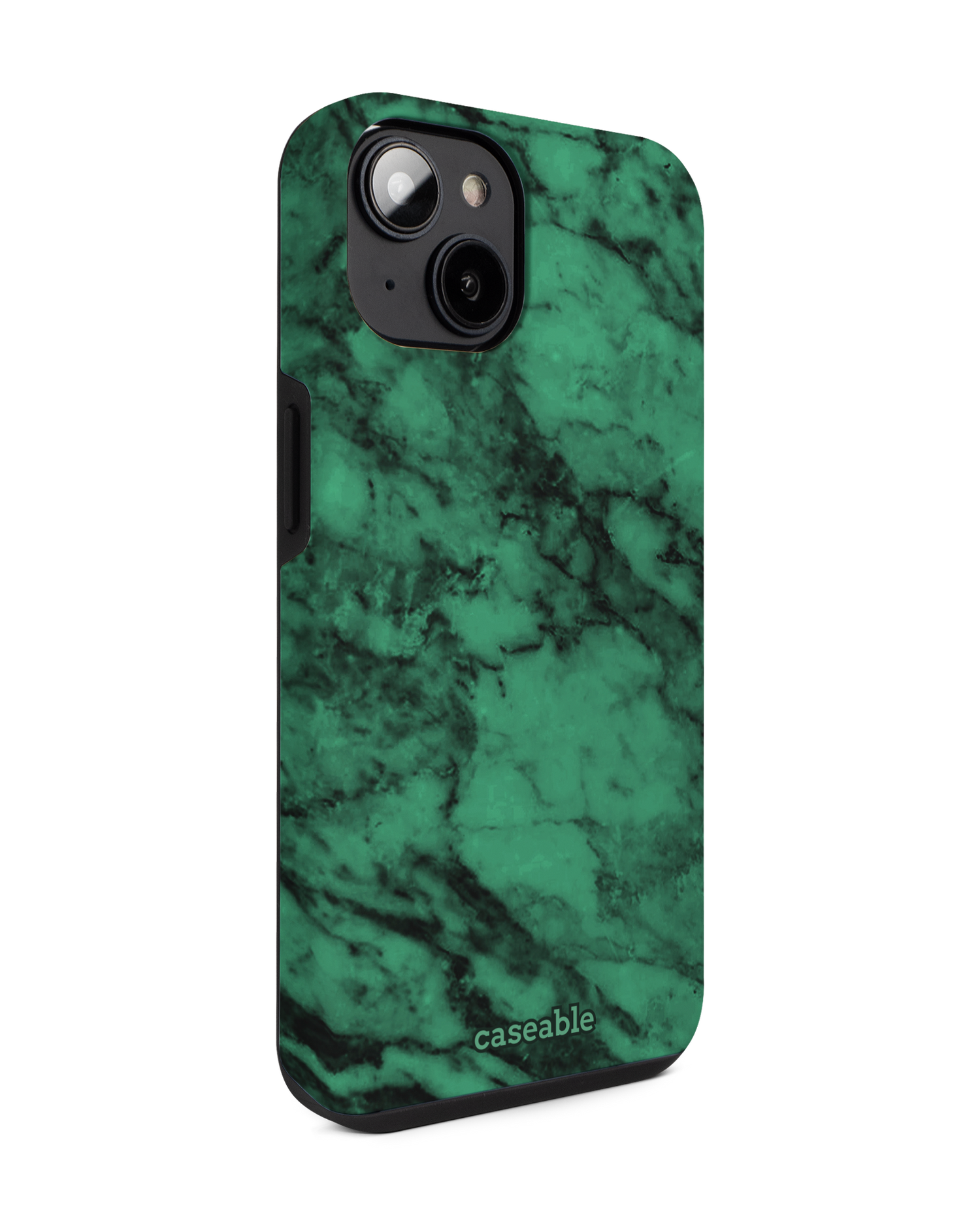 Green Marble Premium Phone for Apple iPhone 14: View from the left side