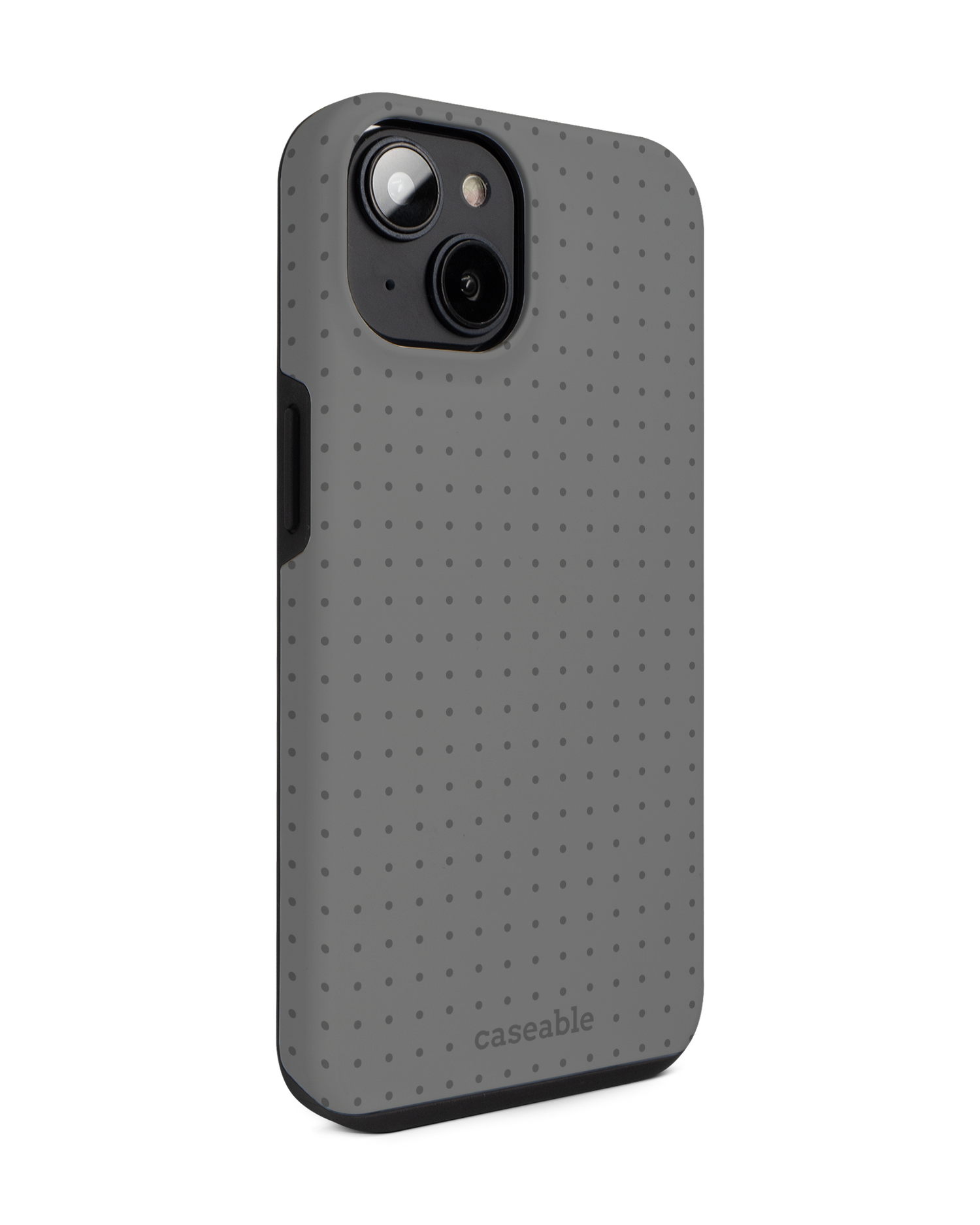 Dot Grid Grey Premium Phone for Apple iPhone 14: View from the left side