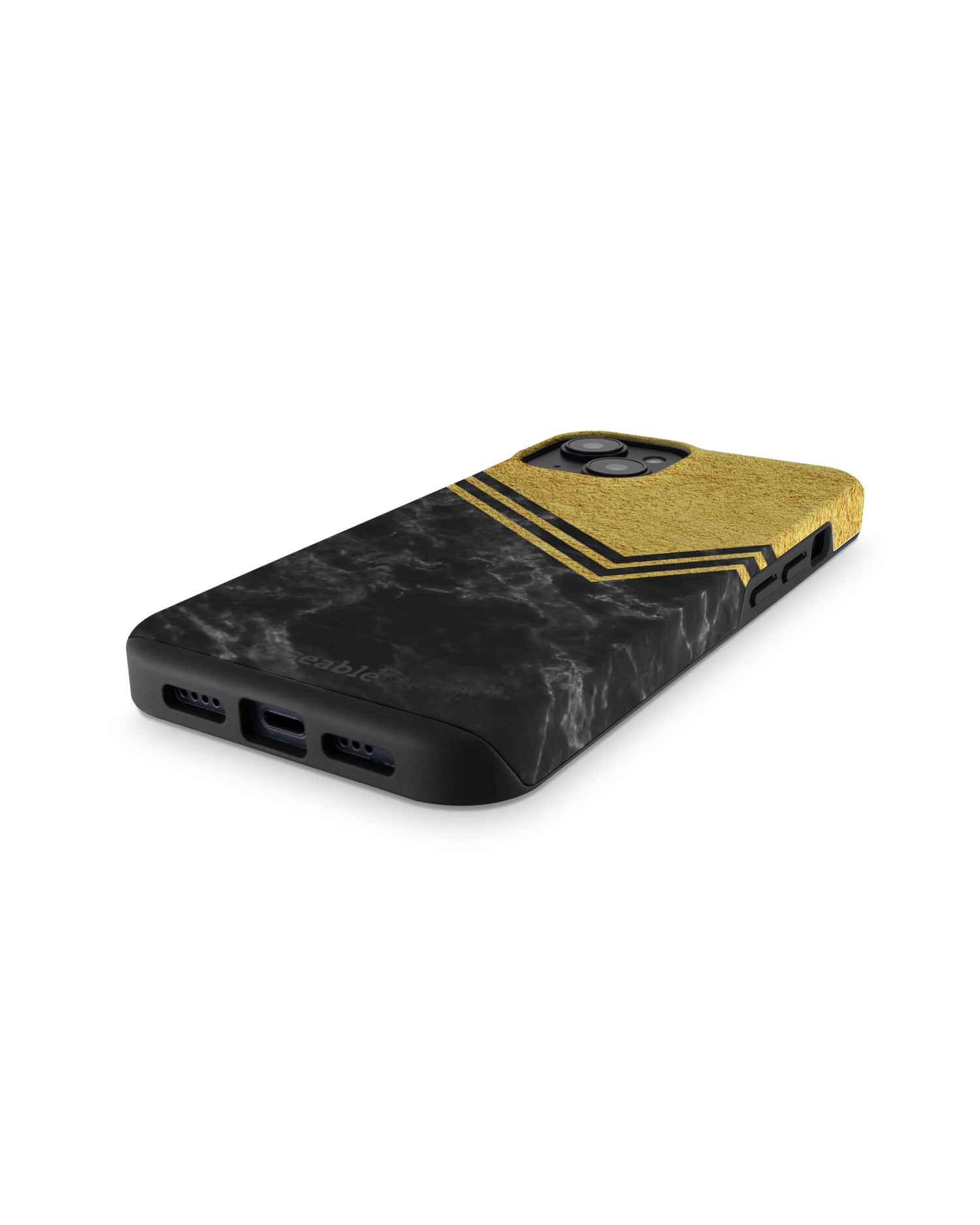 Gold Marble Premium Phone for Apple iPhone 14: Bottom View