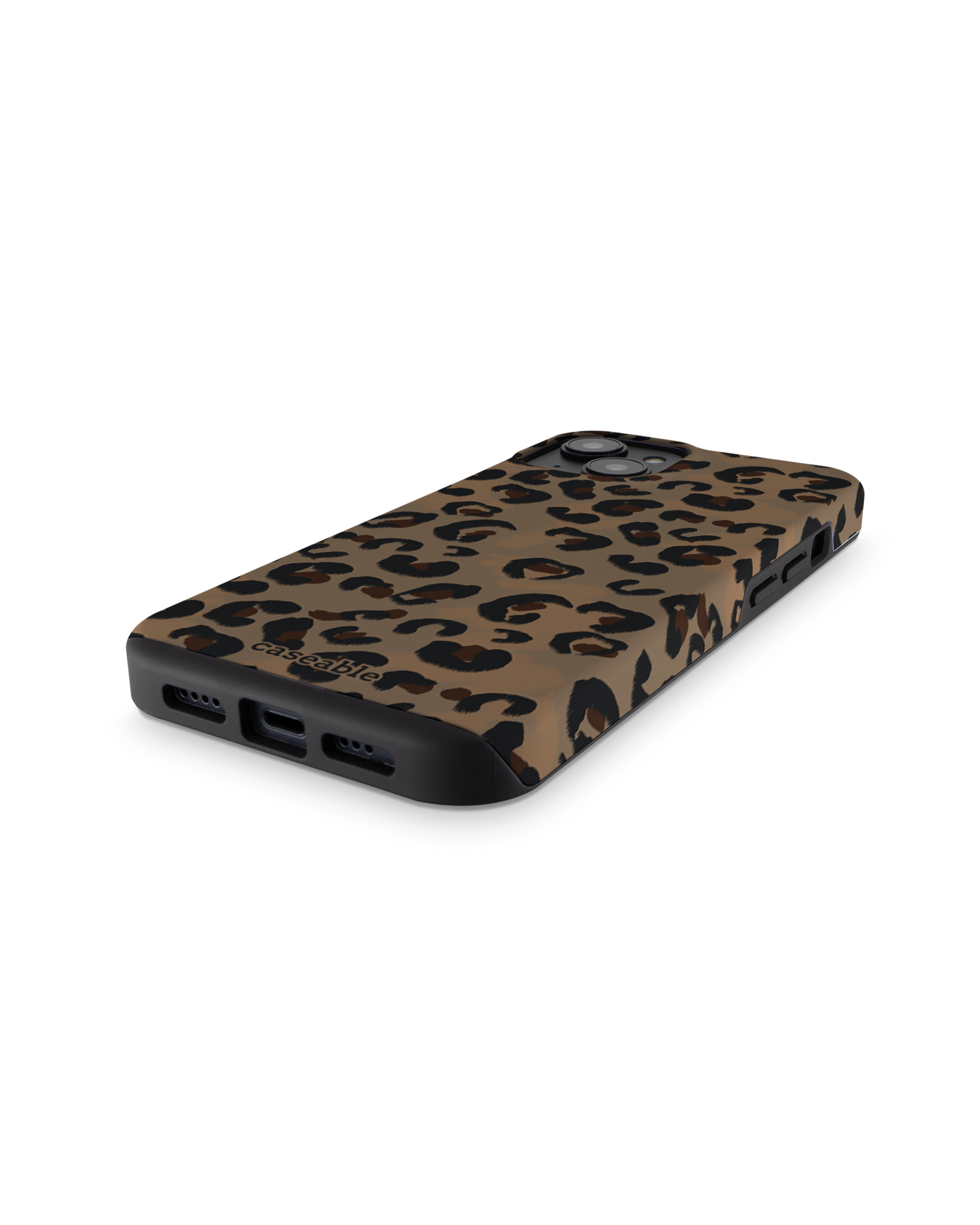 Leopard Repeat Premium Phone for Apple iPhone 14: Bottom View