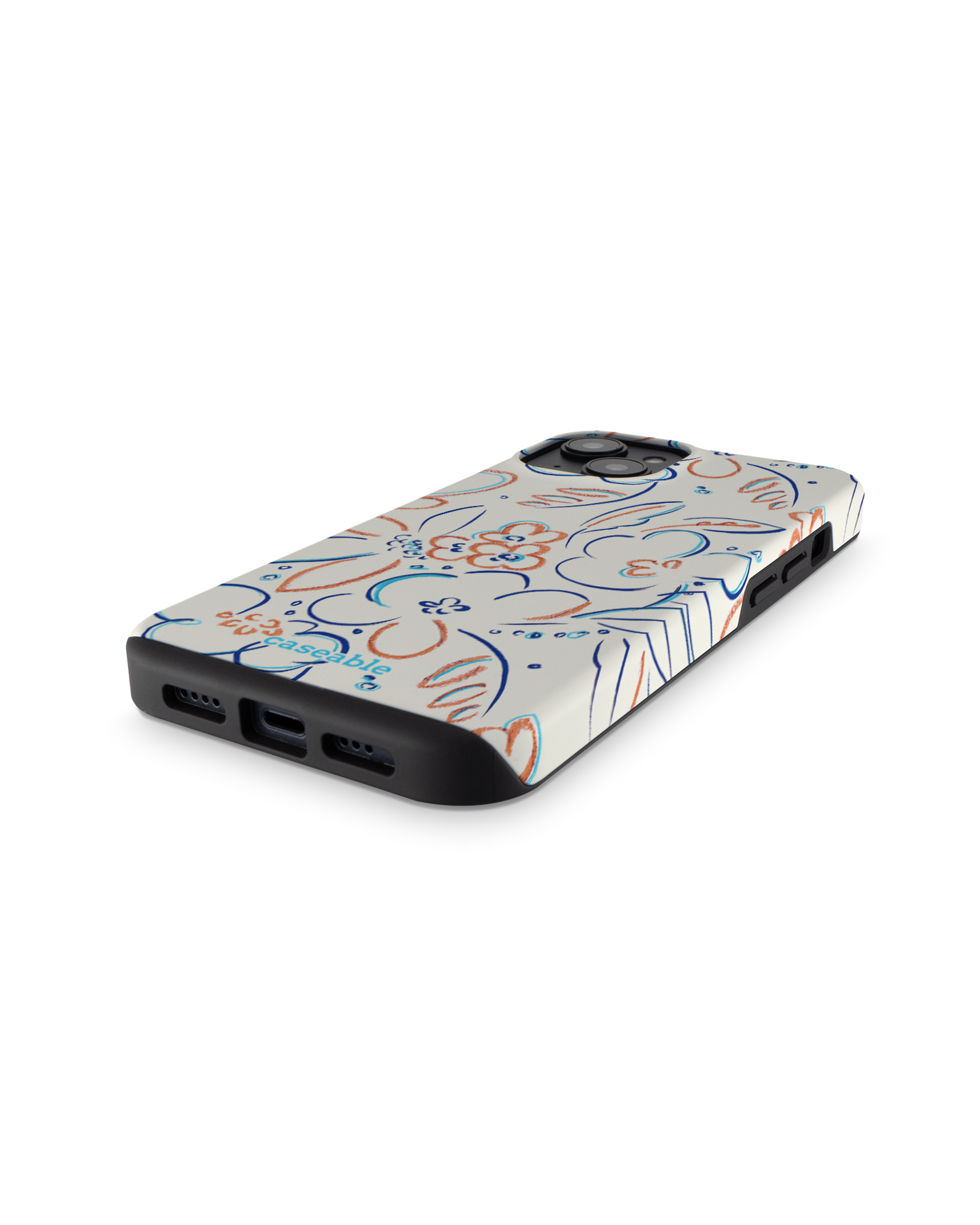 Bloom Doodles Premium Phone for Apple iPhone 14: Bottom View