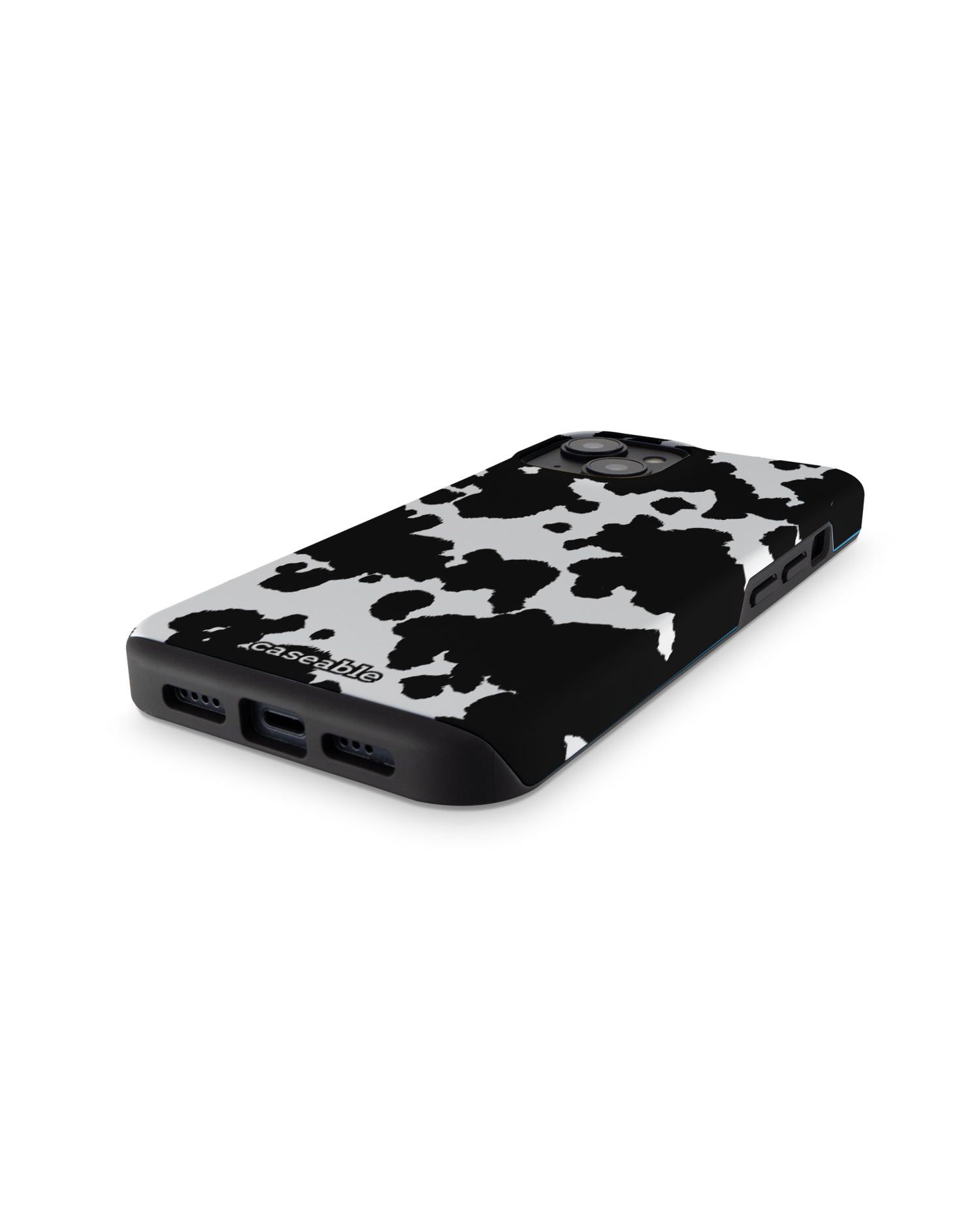 Cow Print Premium Phone for Apple iPhone 14: Bottom View