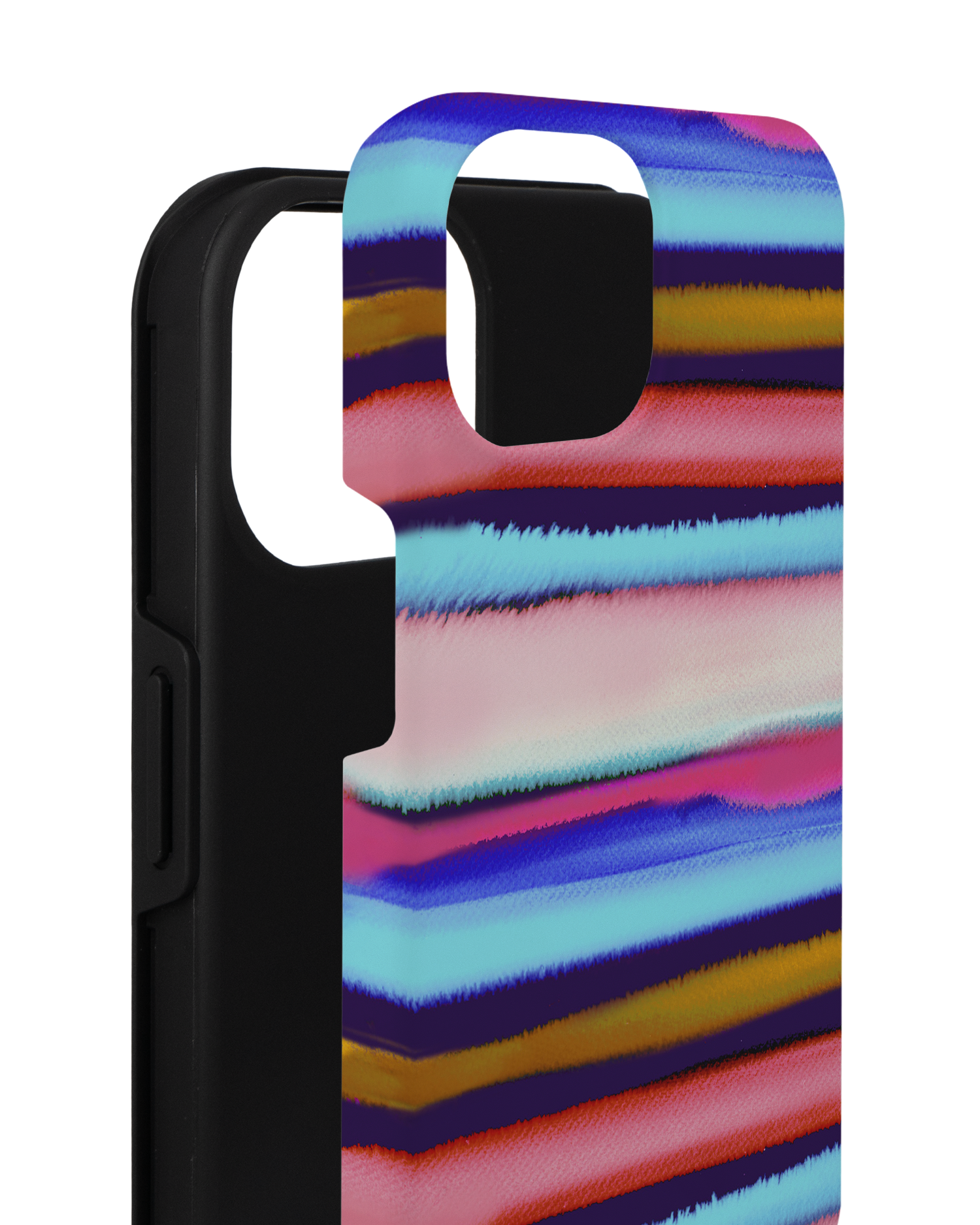 Watercolor Stripes Premium Phone for Apple iPhone 14 consisting of 2 parts