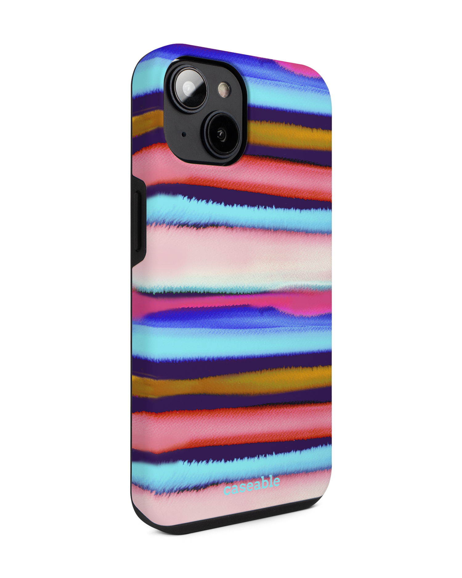 Watercolor Stripes Premium Phone for Apple iPhone 14: View from the left side