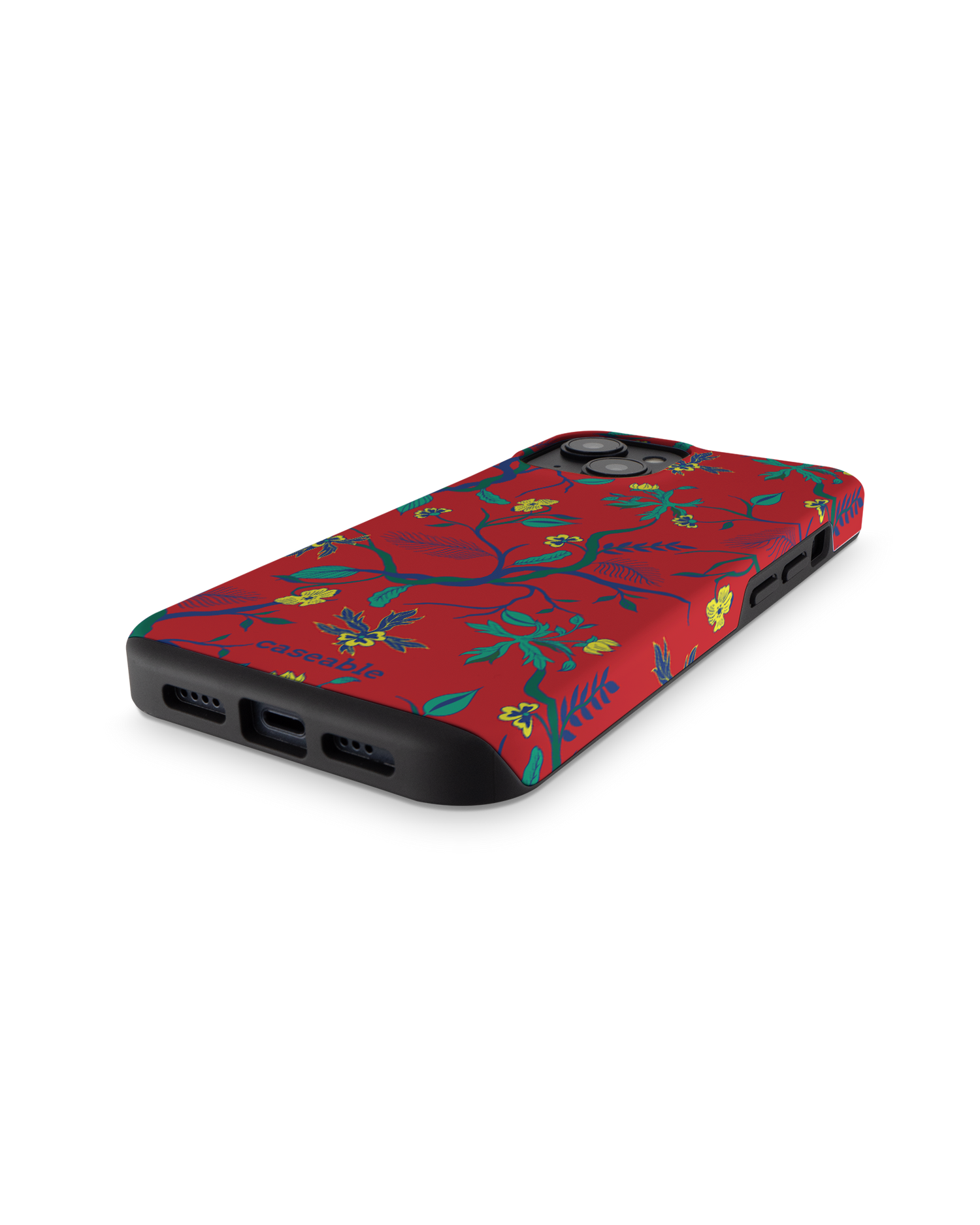 Ultra Red Floral Premium Phone for Apple iPhone 14: Bottom View