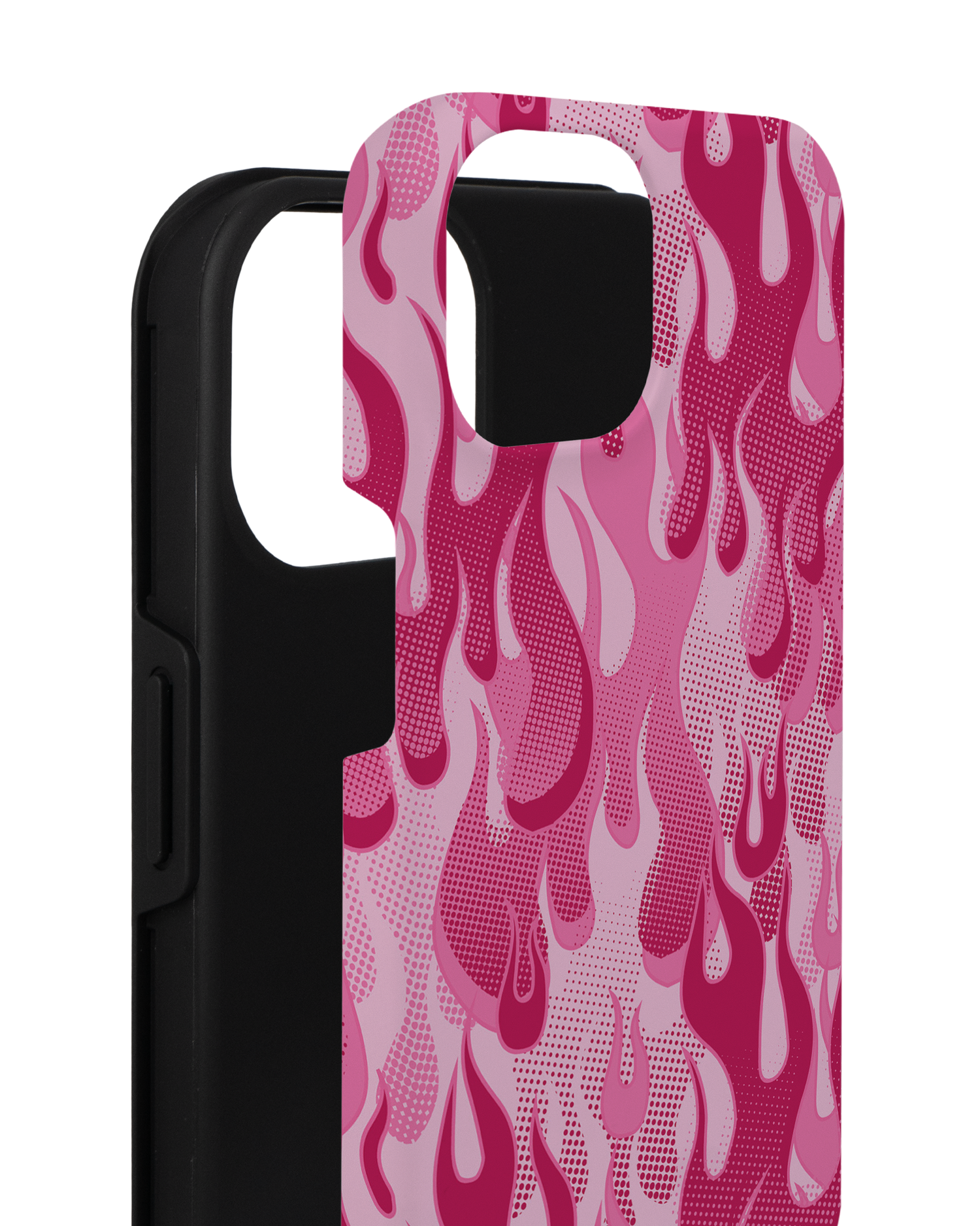 Pink Flames Premium Phone for Apple iPhone 14 consisting of 2 parts