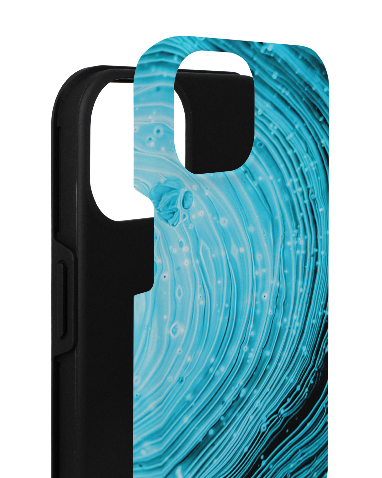 Turquoise Ripples Premium Phone for Apple iPhone 14 consisting of 2 parts