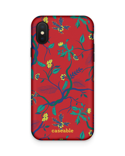 Ultra Red Floral Premium Phone Case Apple iPhone X, Apple iPhone XS