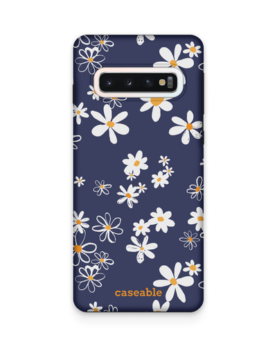 Navy Daisies Premium Phone Case Samsung Galaxy S10