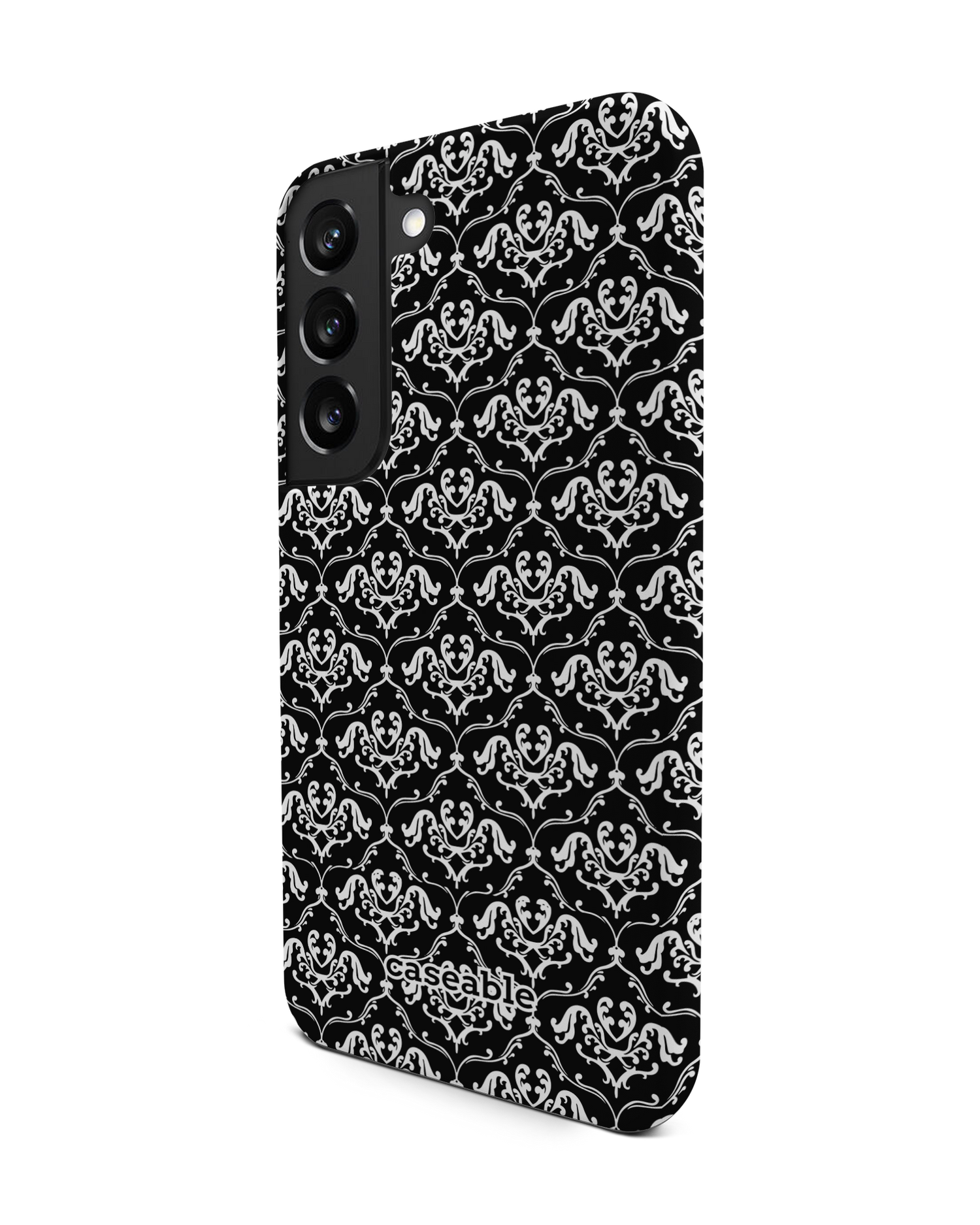 Black French Lillies Premium Phone Case Samsung Galaxy S22 5G: View from the right side