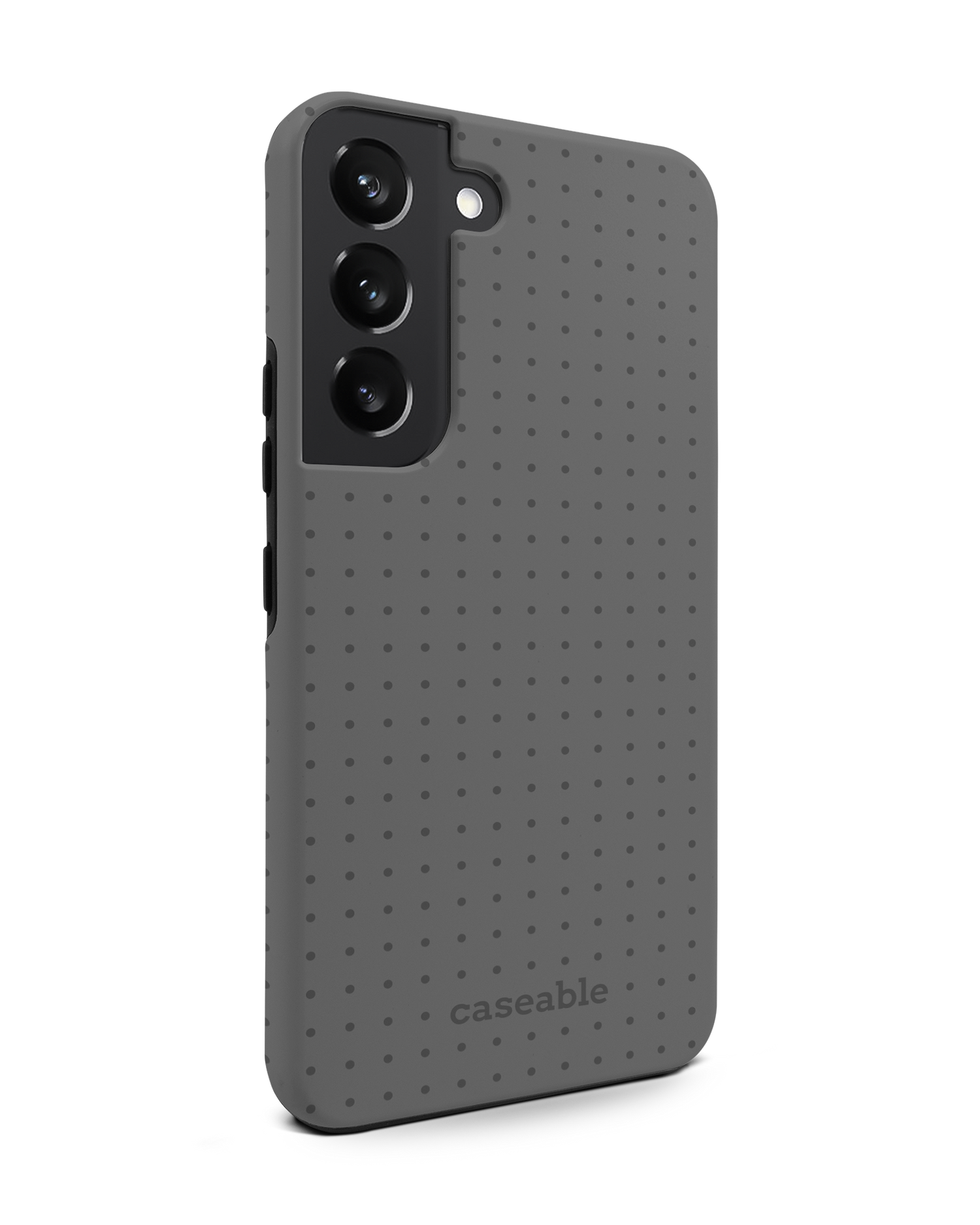Dot Grid Grey Premium Phone Case Samsung Galaxy S22 5G: View from the left side