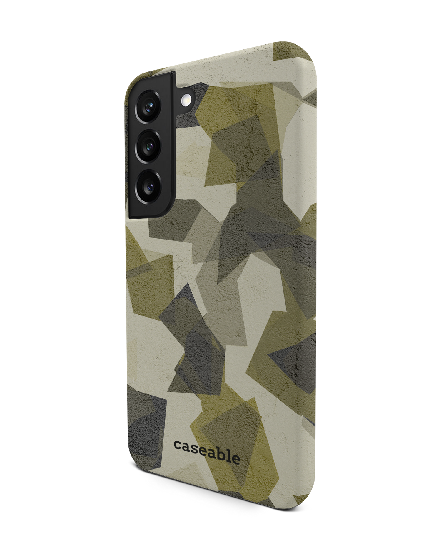 Geometric Camo Green Premium Phone Case Samsung Galaxy S22 5G: View from the right side