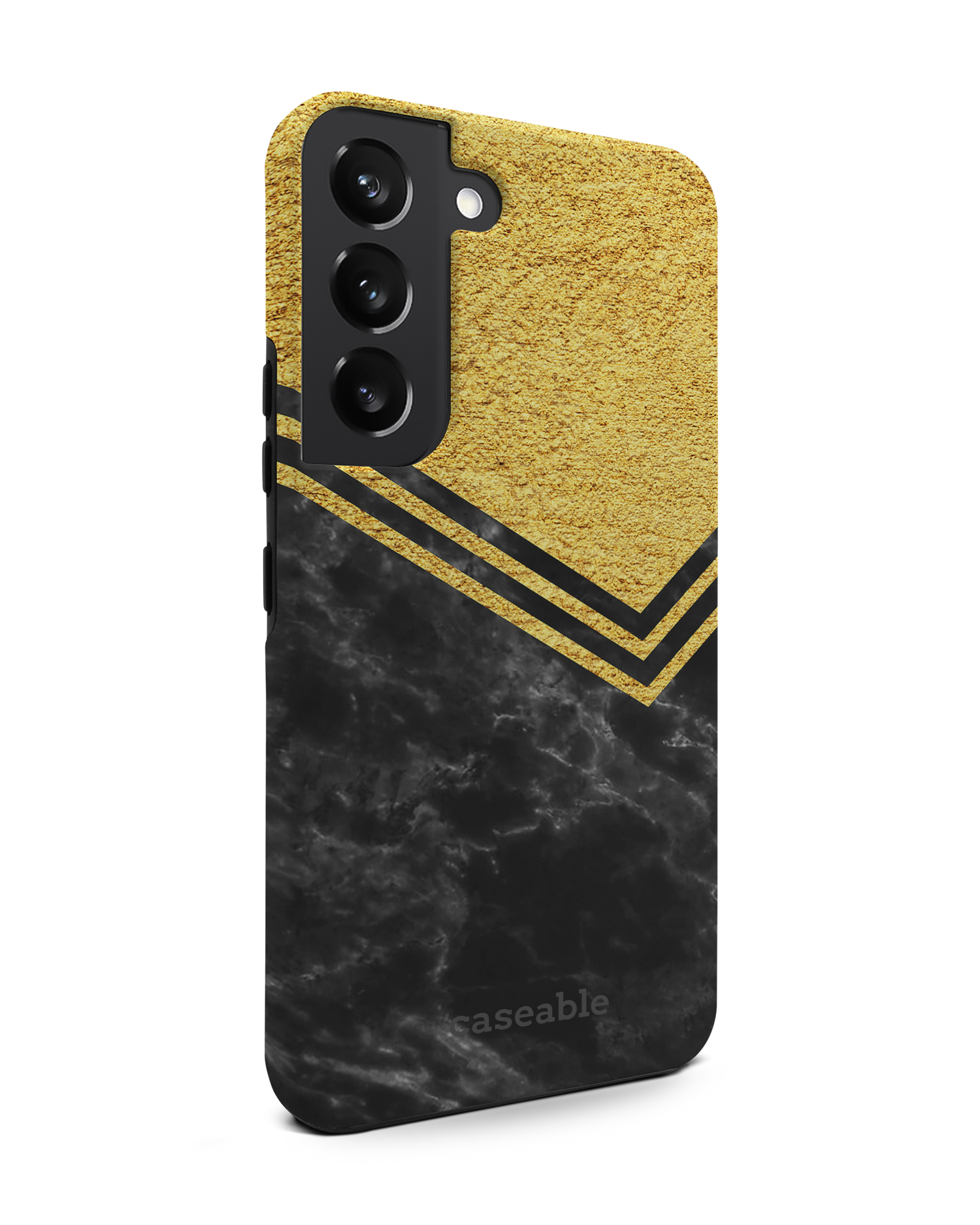 Gold Marble Premium Phone Case Samsung Galaxy S22 5G: View from the left side