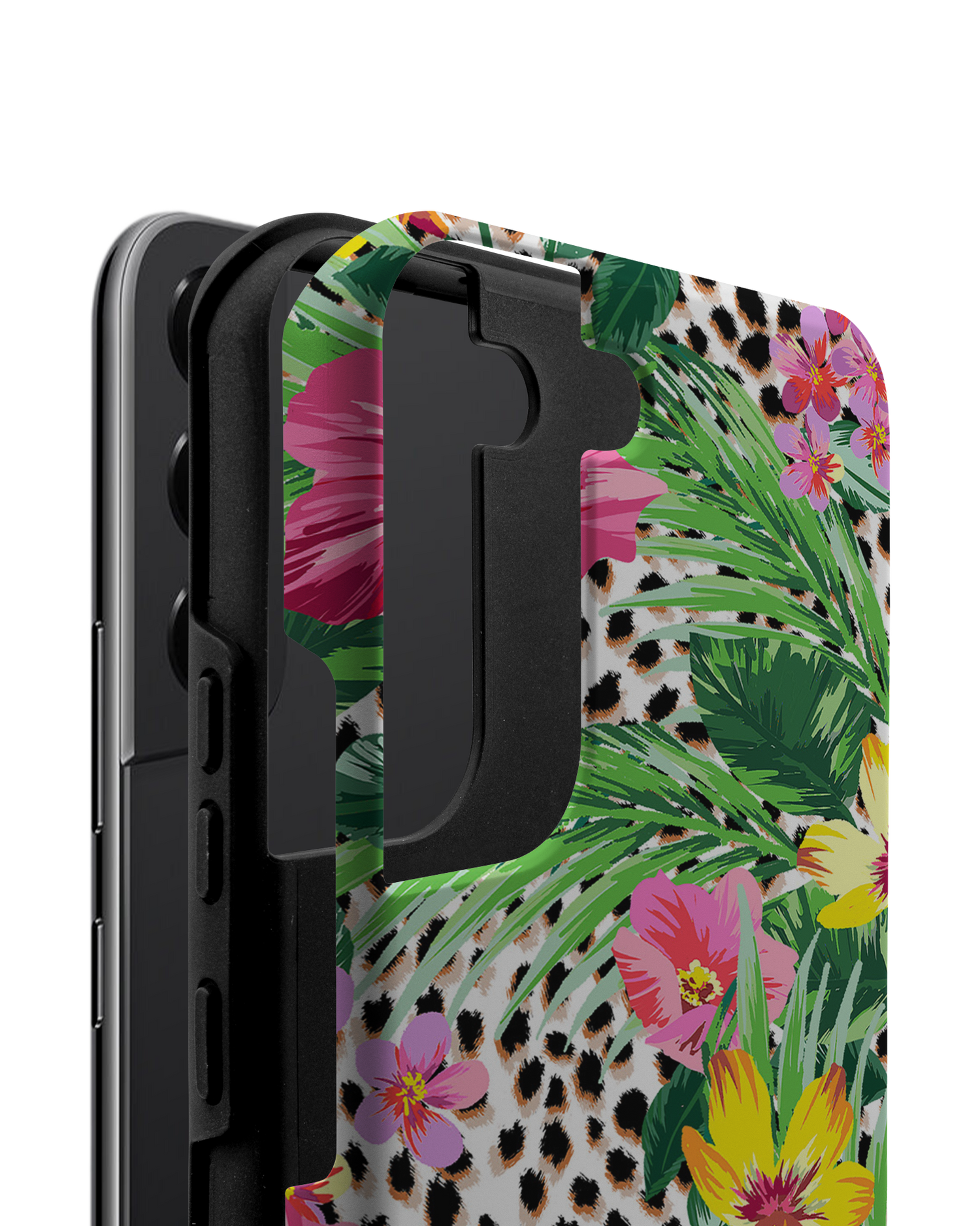 Tropical Cheetah Premium Phone Case Samsung Galaxy S22 5G consisting of 2 parts
