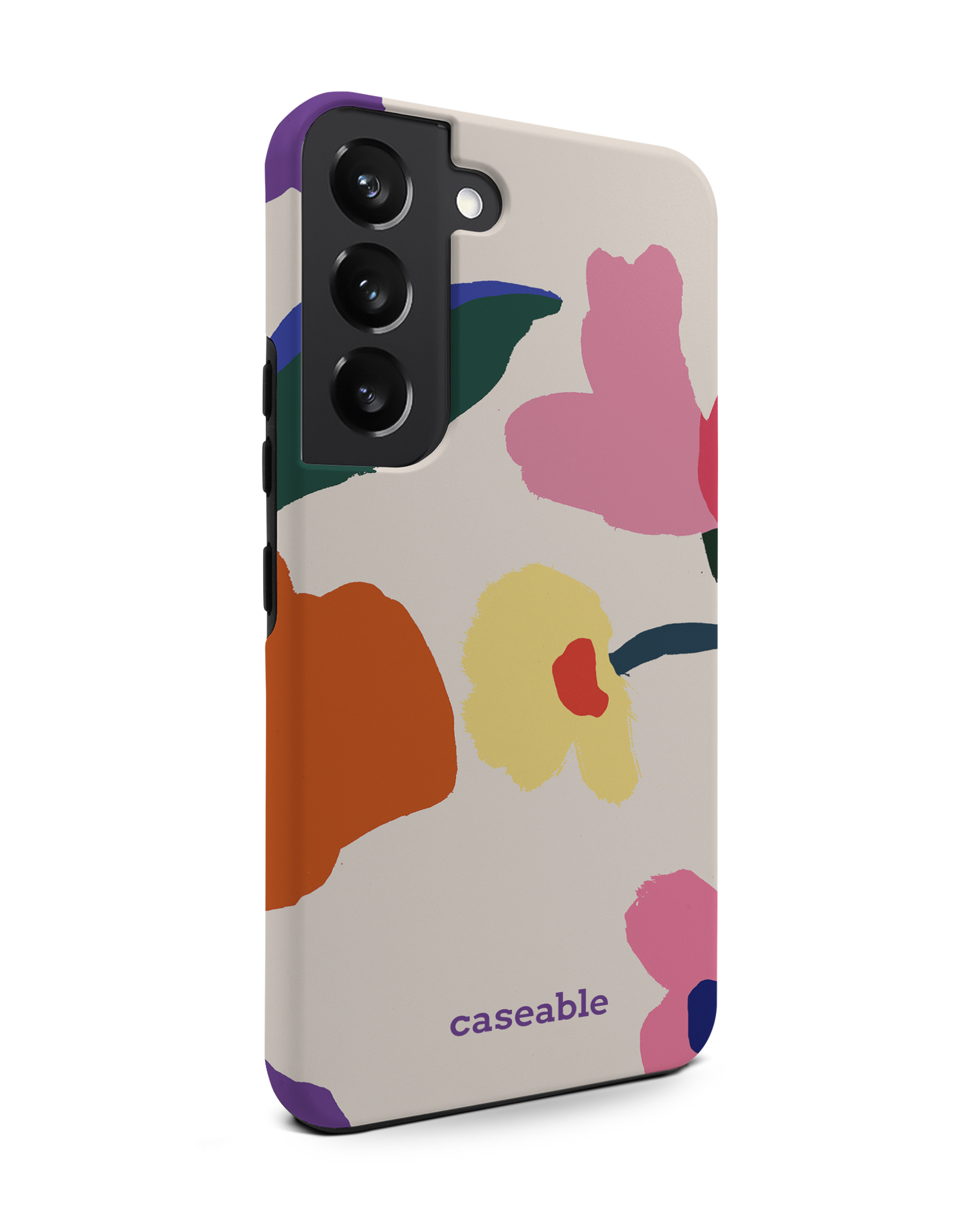 Handpainted Blooms Premium Phone Case Samsung Galaxy S22 5G: View from the left side