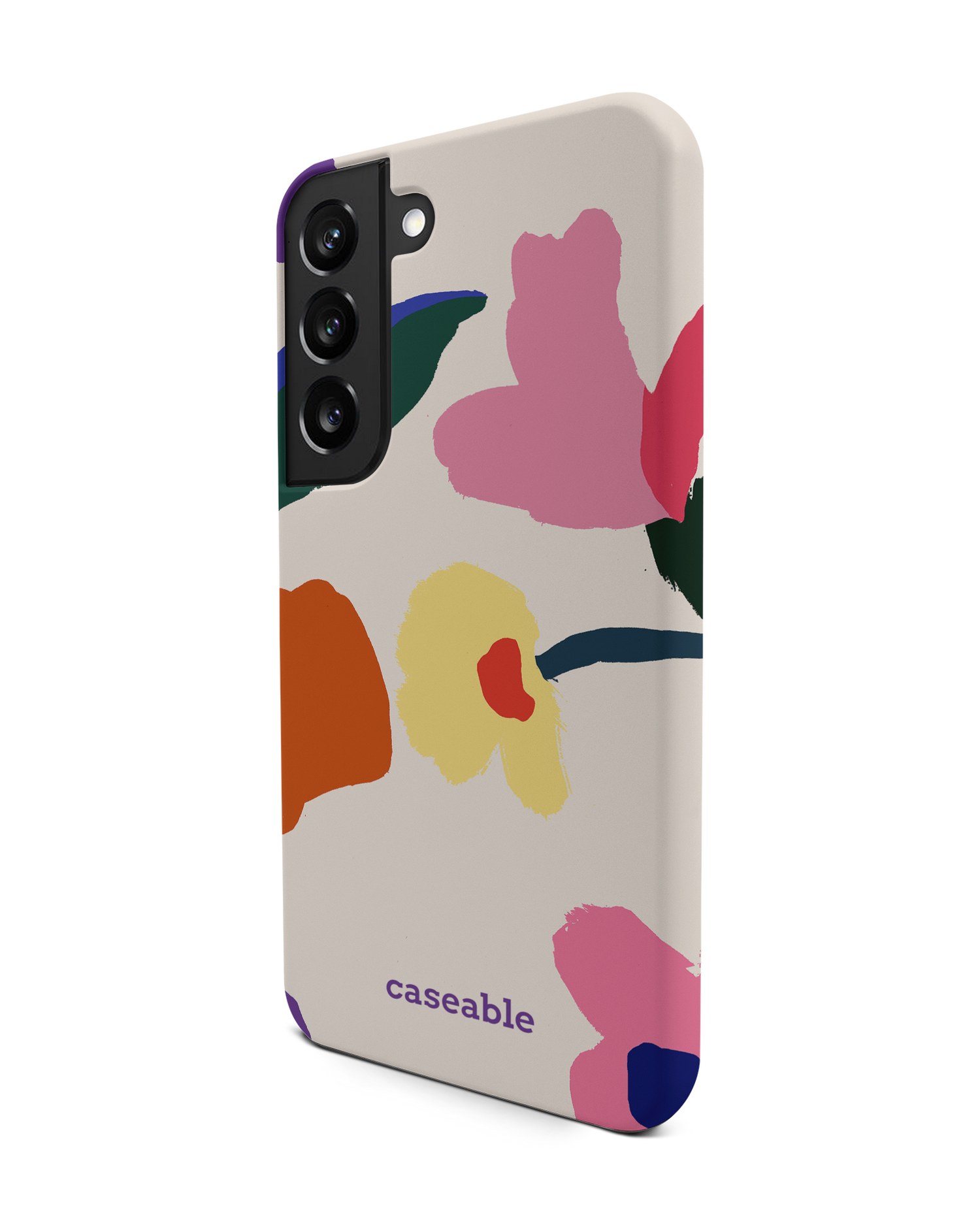 Handpainted Blooms Premium Phone Case Samsung Galaxy S22 5G: View from the right side