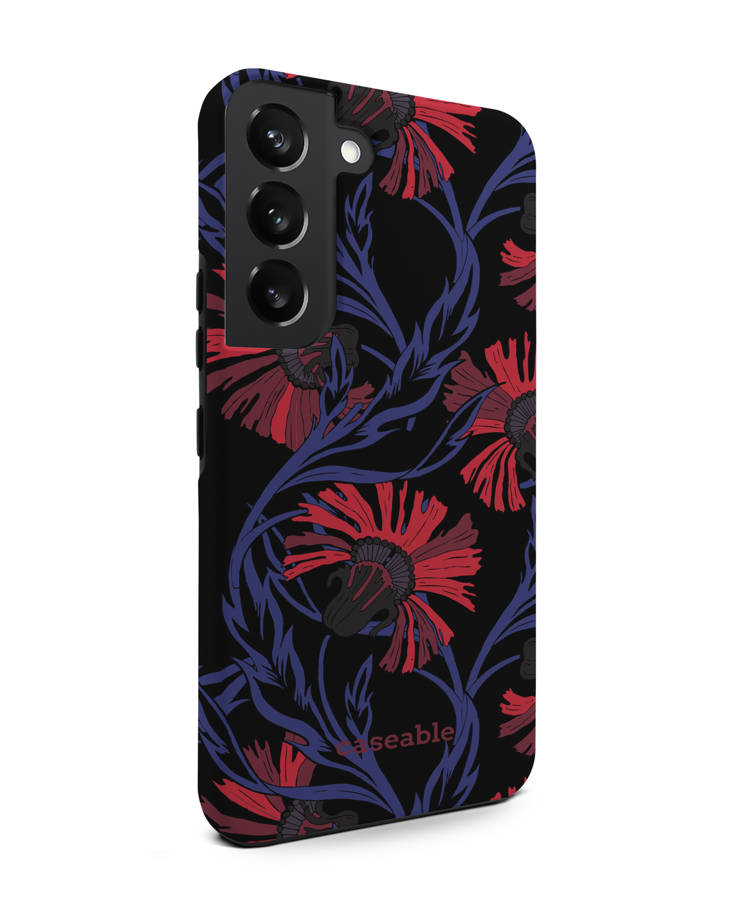 Midnight Floral Premium Phone Case Samsung Galaxy S22 5G: View from the left side