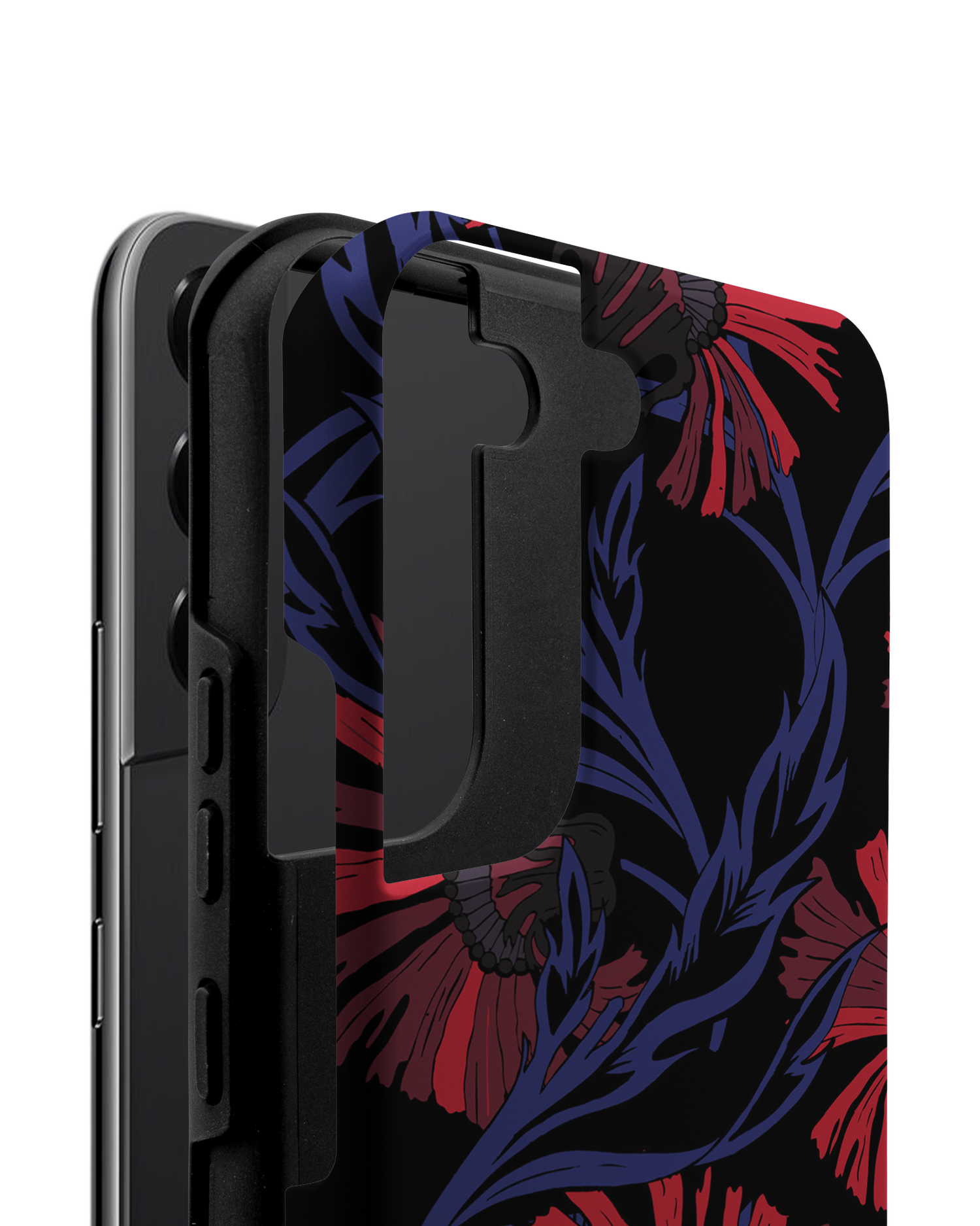 Midnight Floral Premium Phone Case Samsung Galaxy S22 5G consisting of 2 parts