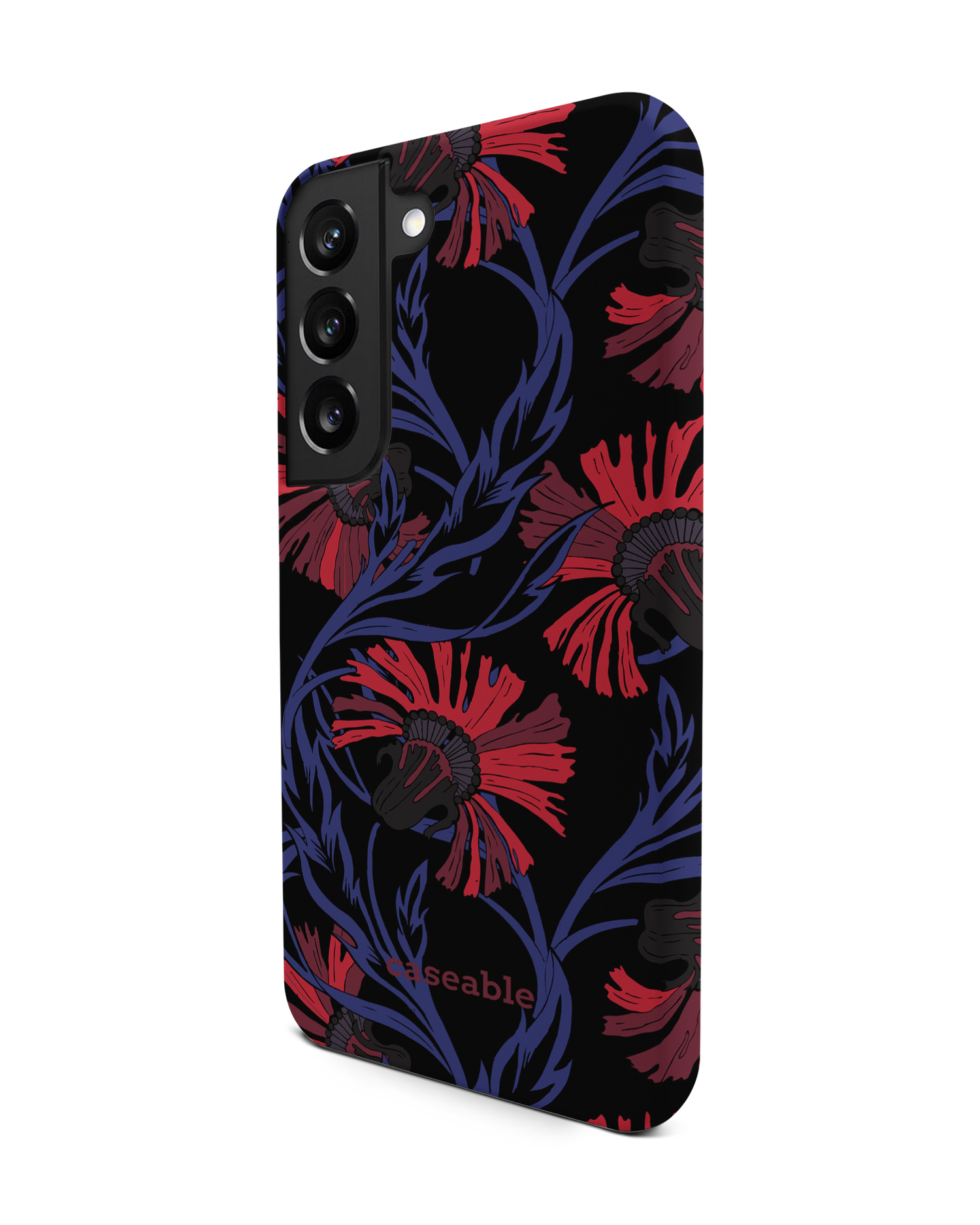 Midnight Floral Premium Phone Case Samsung Galaxy S22 5G: View from the right side
