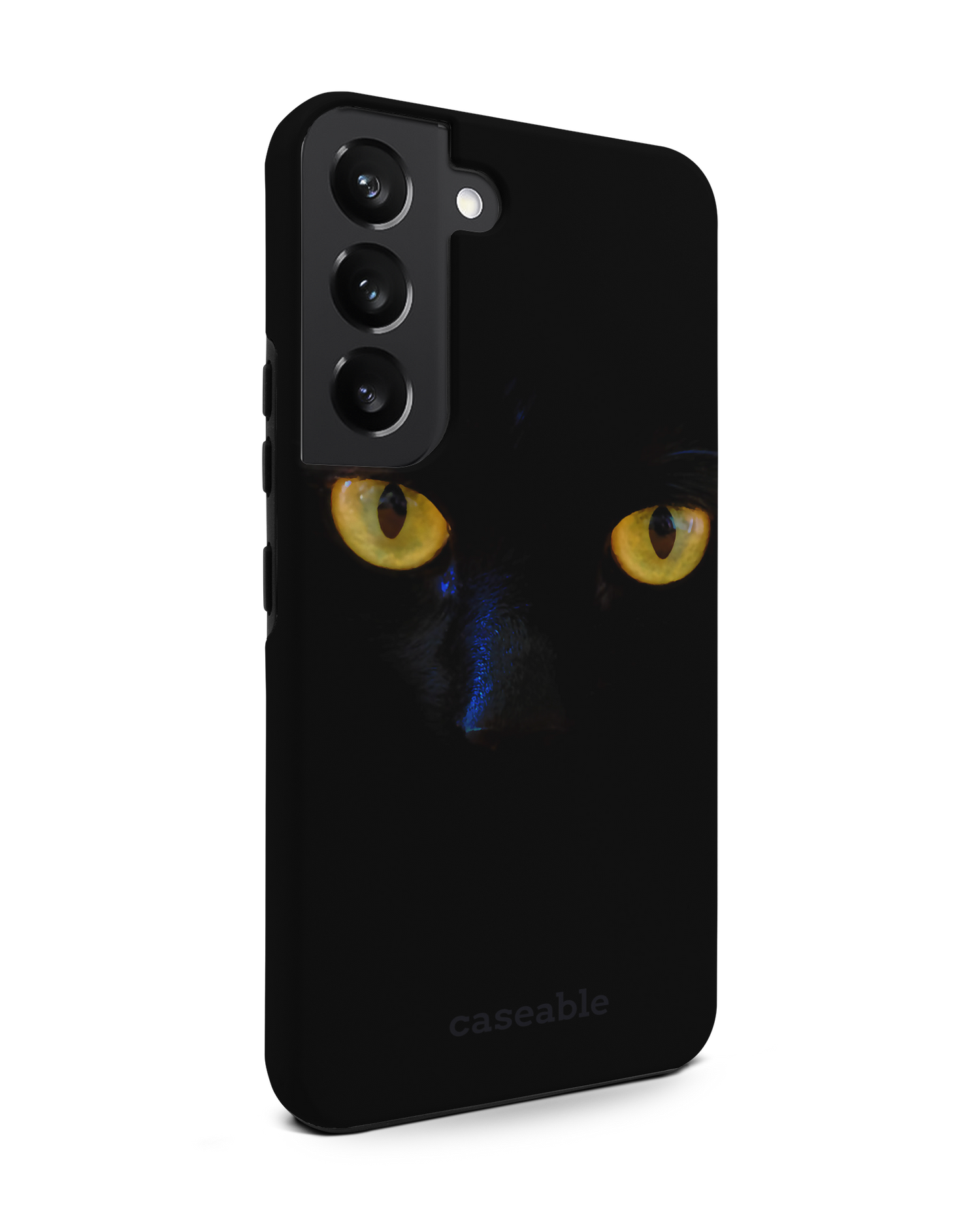 Black Cat Premium Phone Case Samsung Galaxy S22 5G: View from the left side