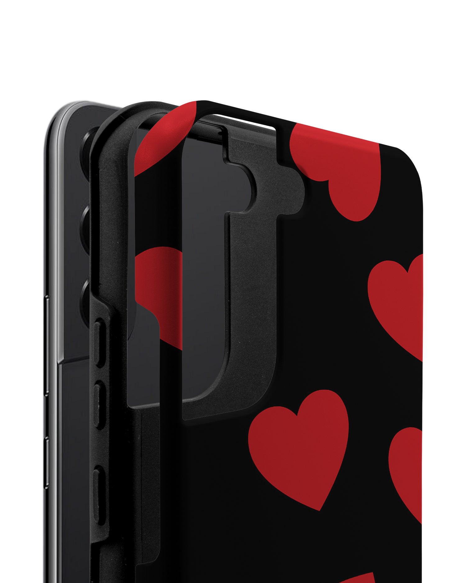 Repeating Hearts Premium Phone Case Samsung Galaxy S22 5G consisting of 2 parts
