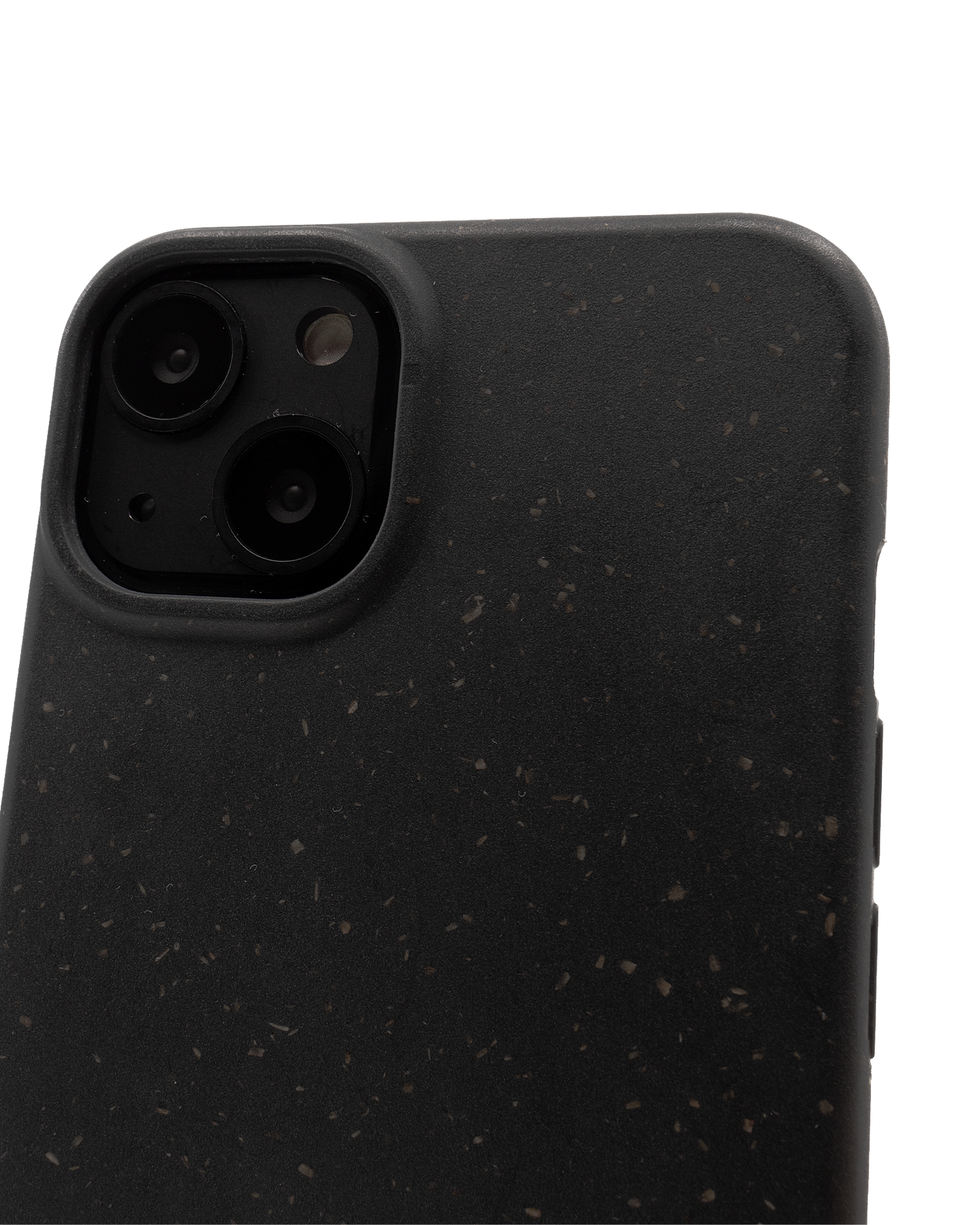 Black Eco-Friendly Phone Case for Apple iPhone 13: Details outside