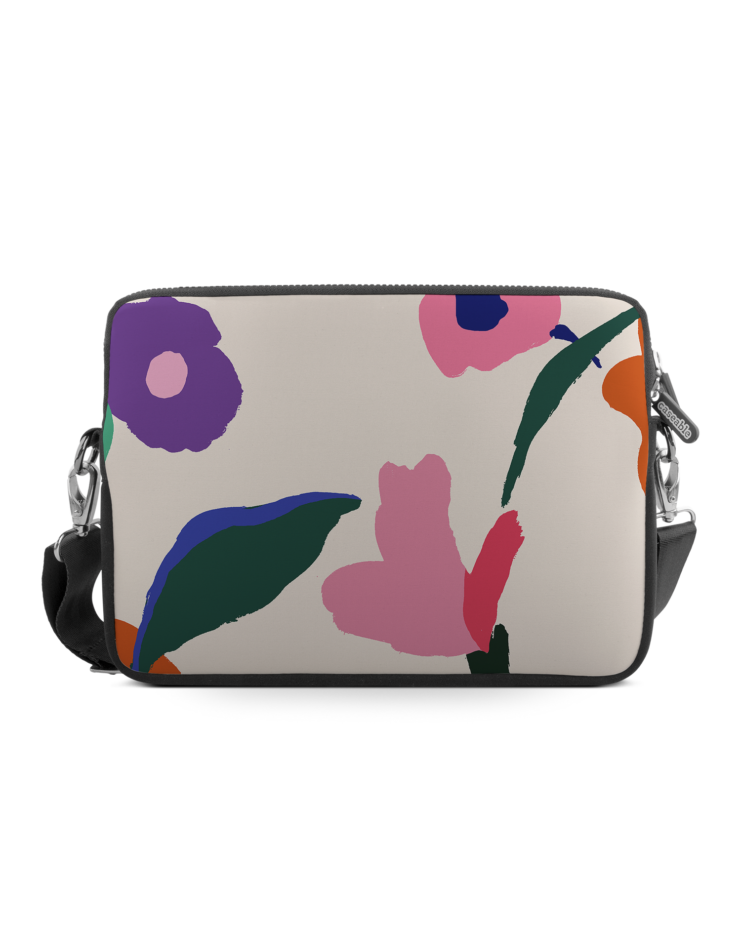 Handpainted Blooms Premium Laptop Bag 13 inch: Front View