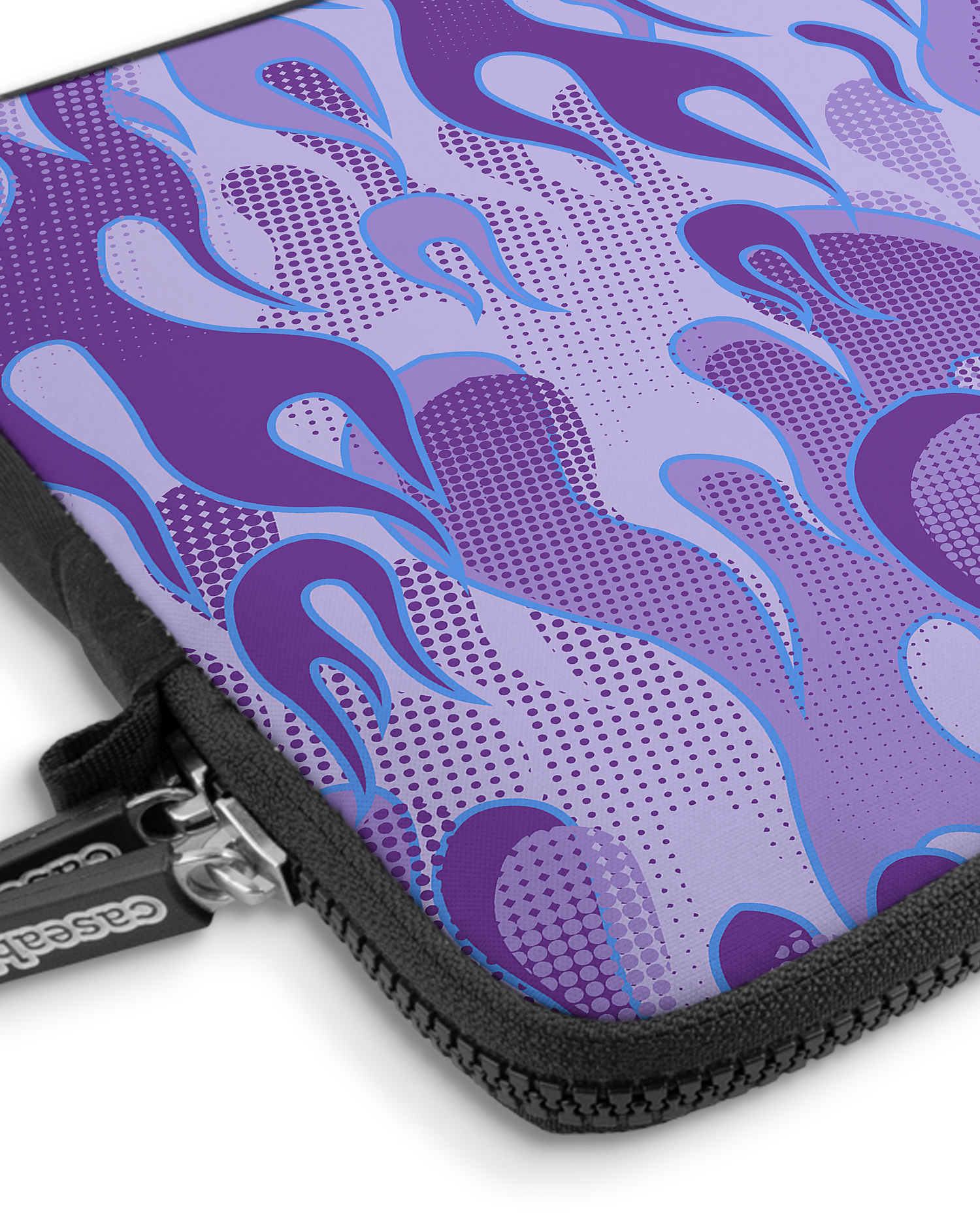 Purple Flames Premium Laptop Bag 13 inch with device inside