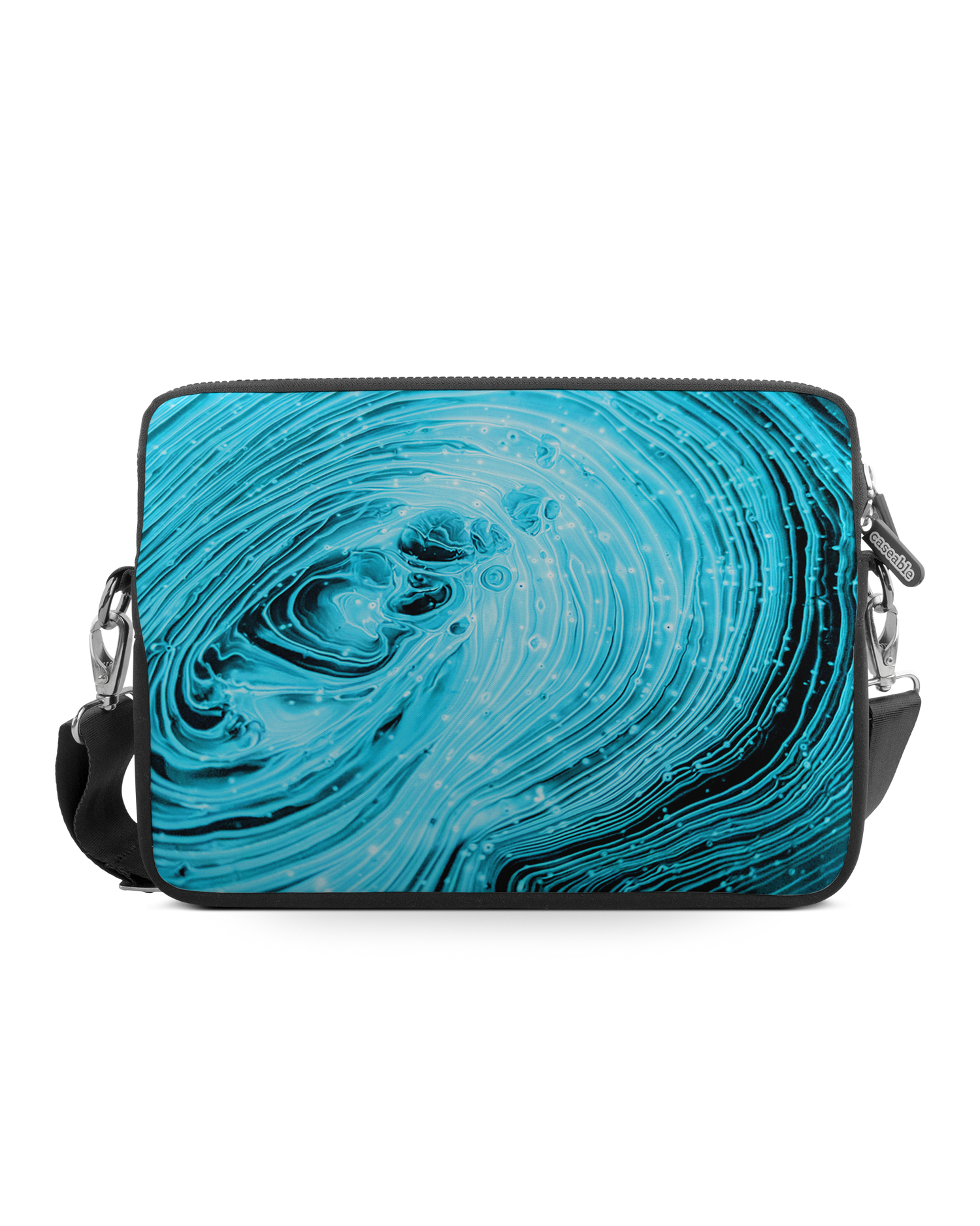 Turquoise Ripples Premium Laptop Bag 13 inch: Front View