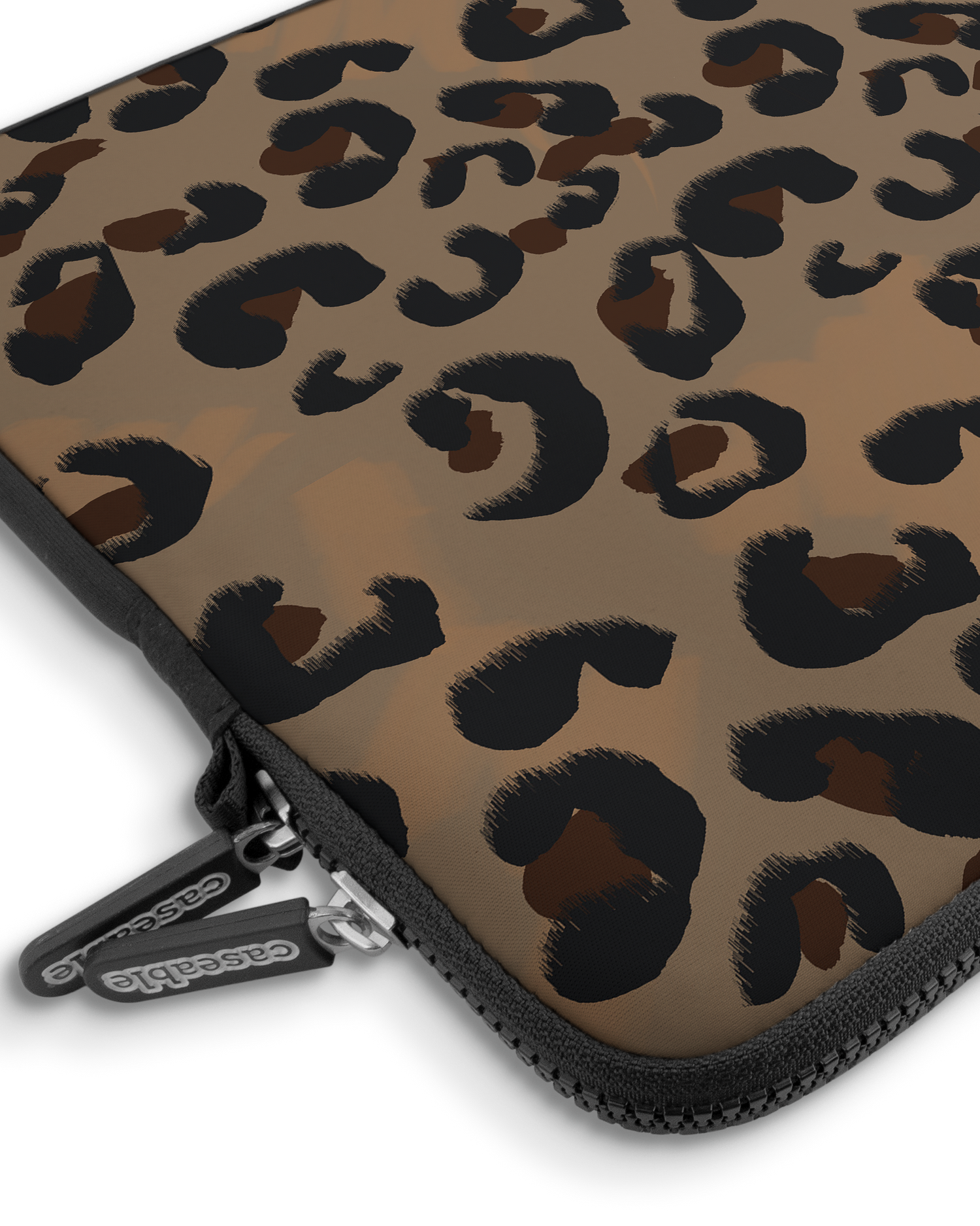 Leopard Repeat Premium Laptop Bag 15 inch with device inside
