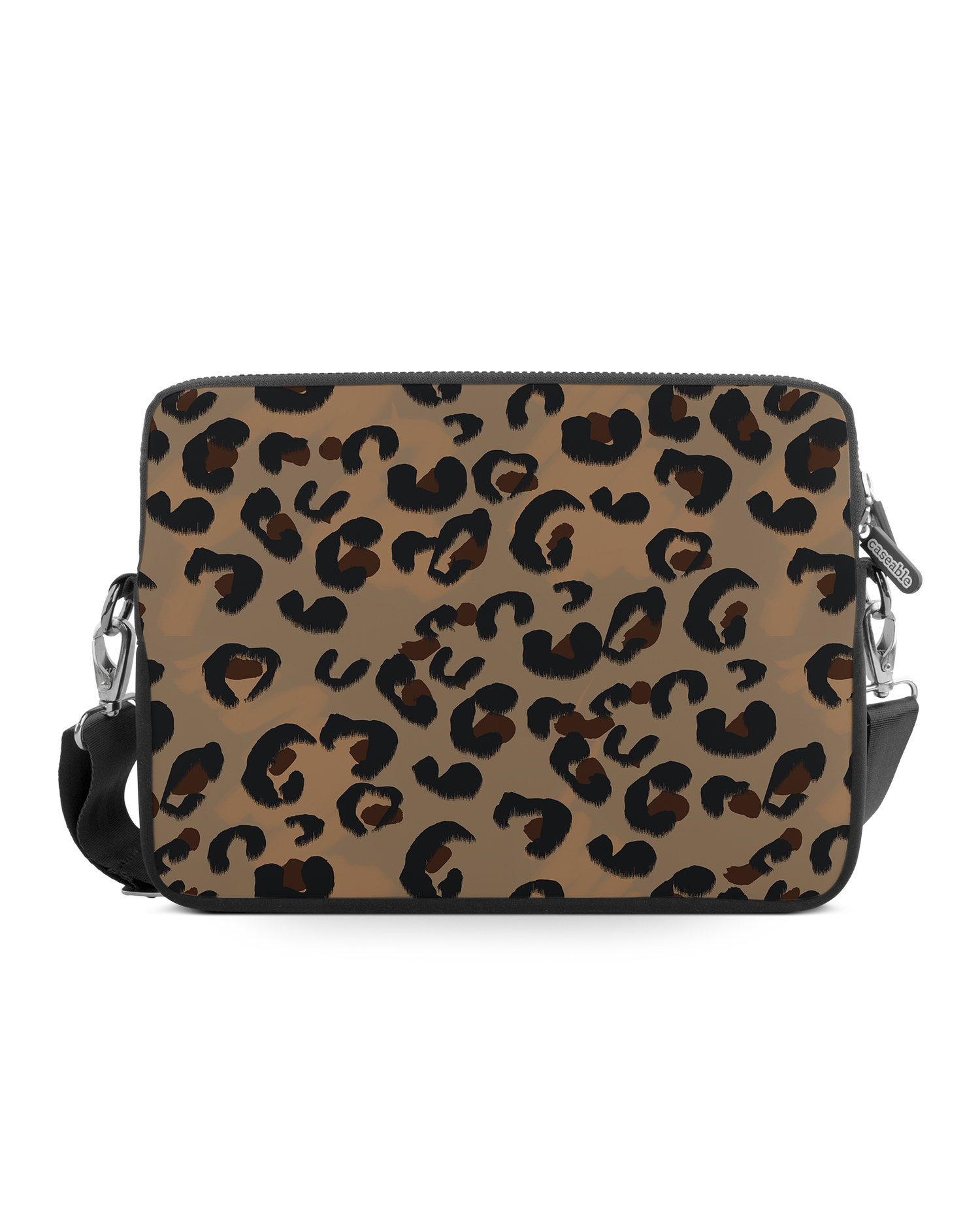 Leopard Repeat Premium Laptop Bag 15 inch: Front View