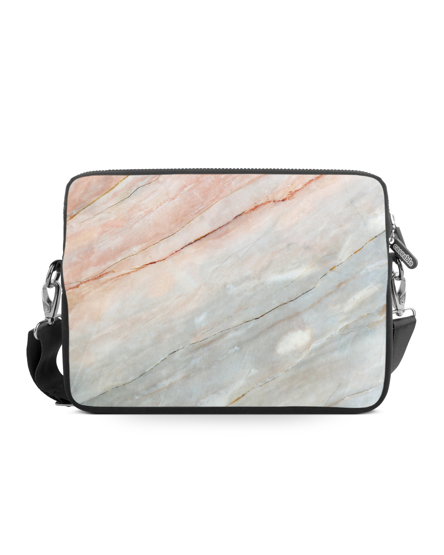 Mother of Pearl Marble Premium Laptop Bag 15 inch: Front View