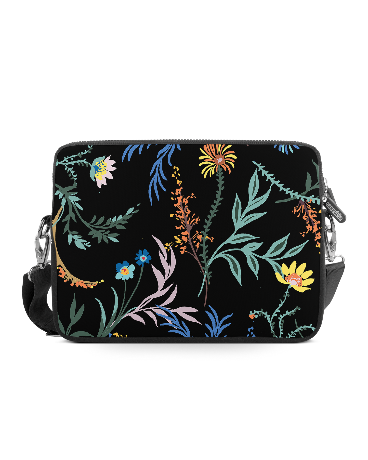 Woodland Spring Floral Premium Laptop Bag 15 inch: Front View