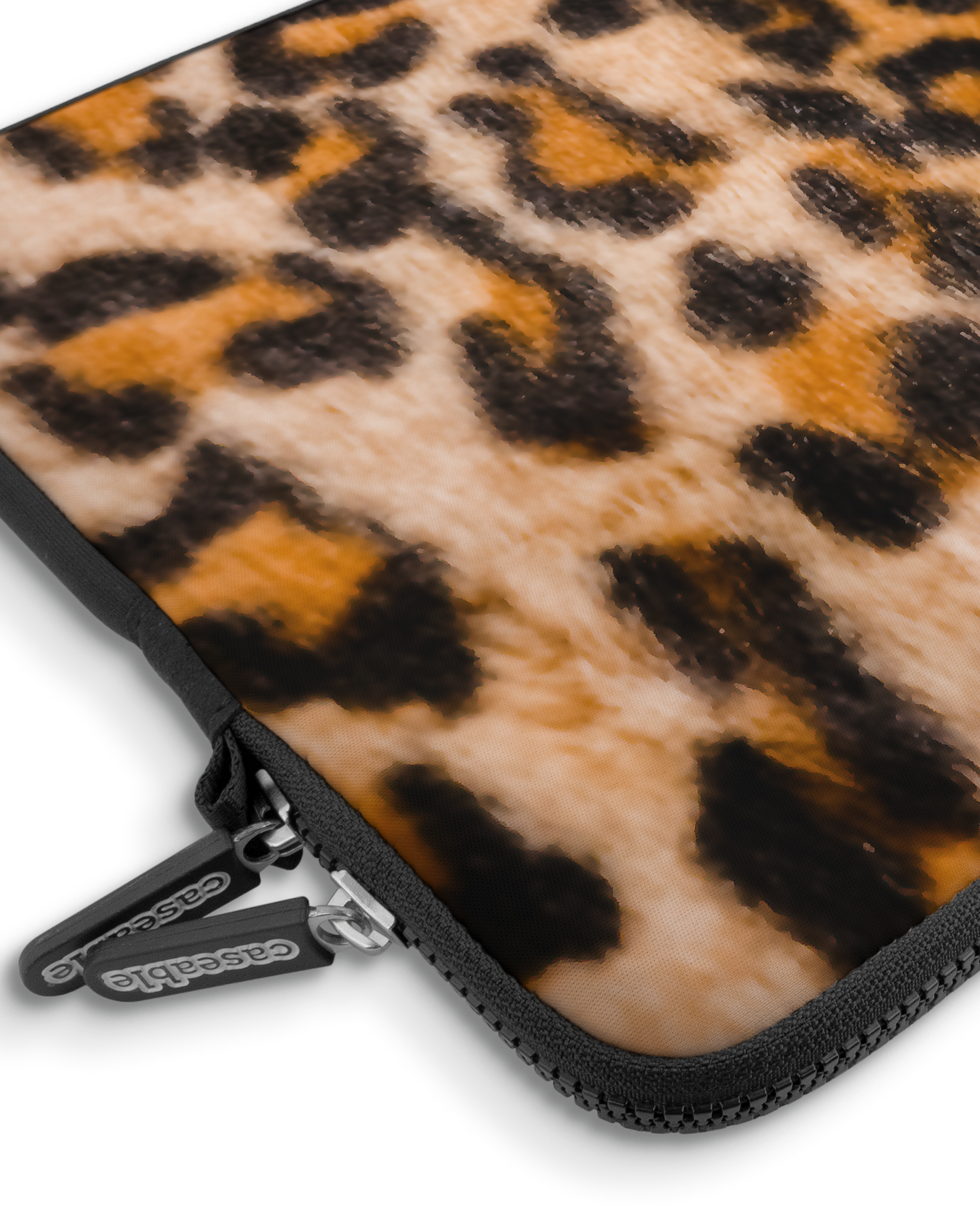 Leopard Pattern Premium Laptop Bag 15 inch with device inside