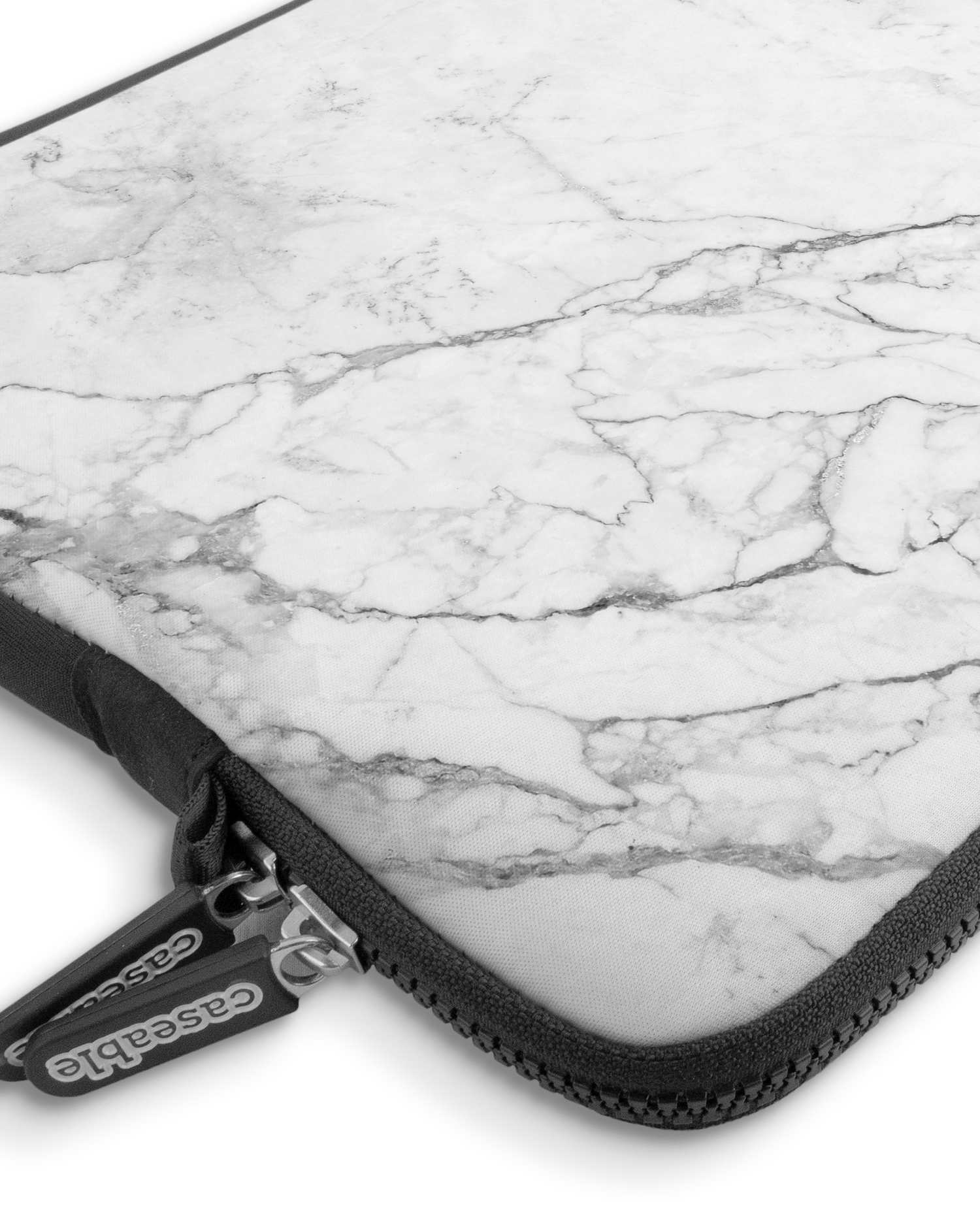 White Marble Premium Laptop Bag 13-14 inch with device inside