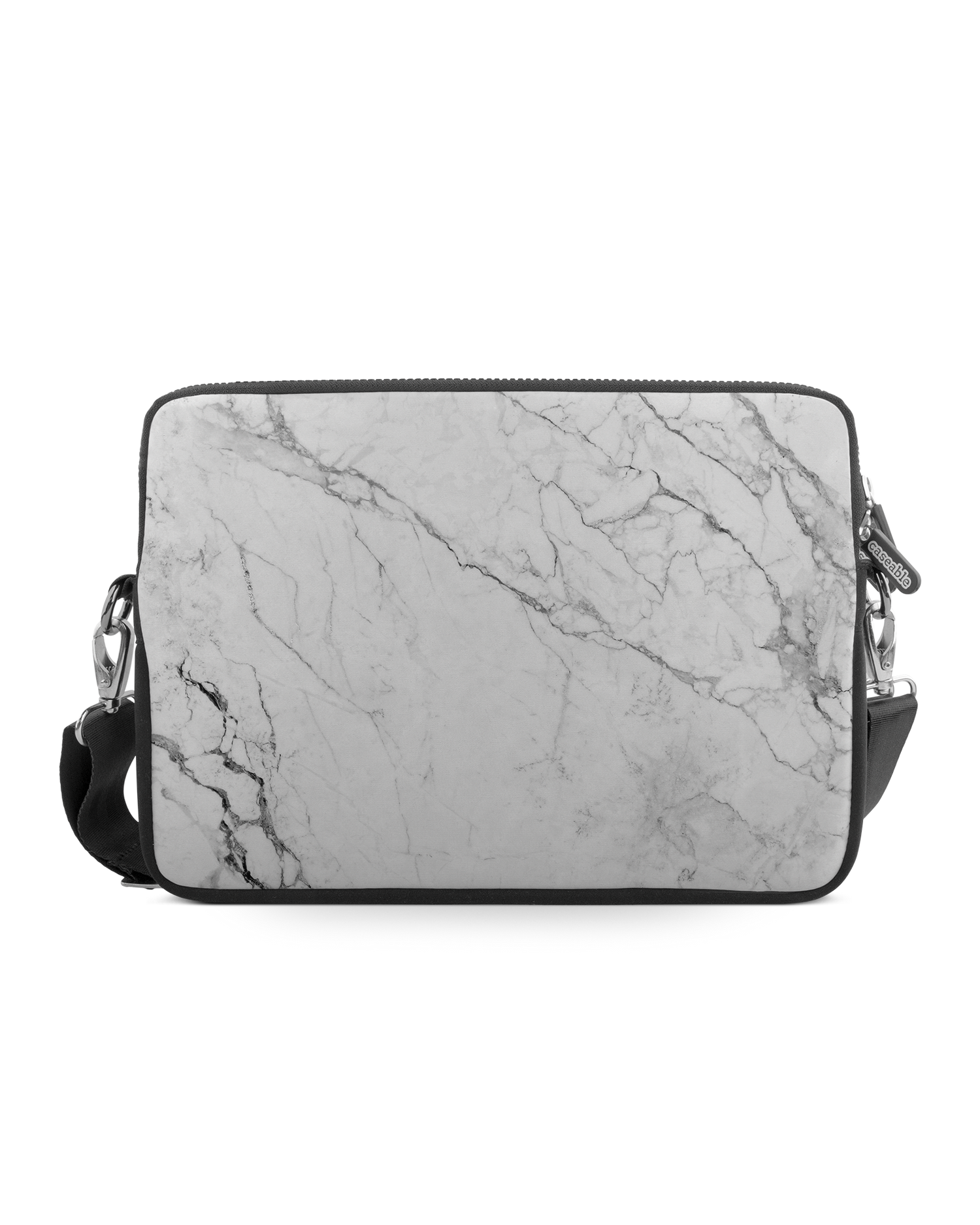 White Marble Premium Laptop Bag 13-14 inch: Front View