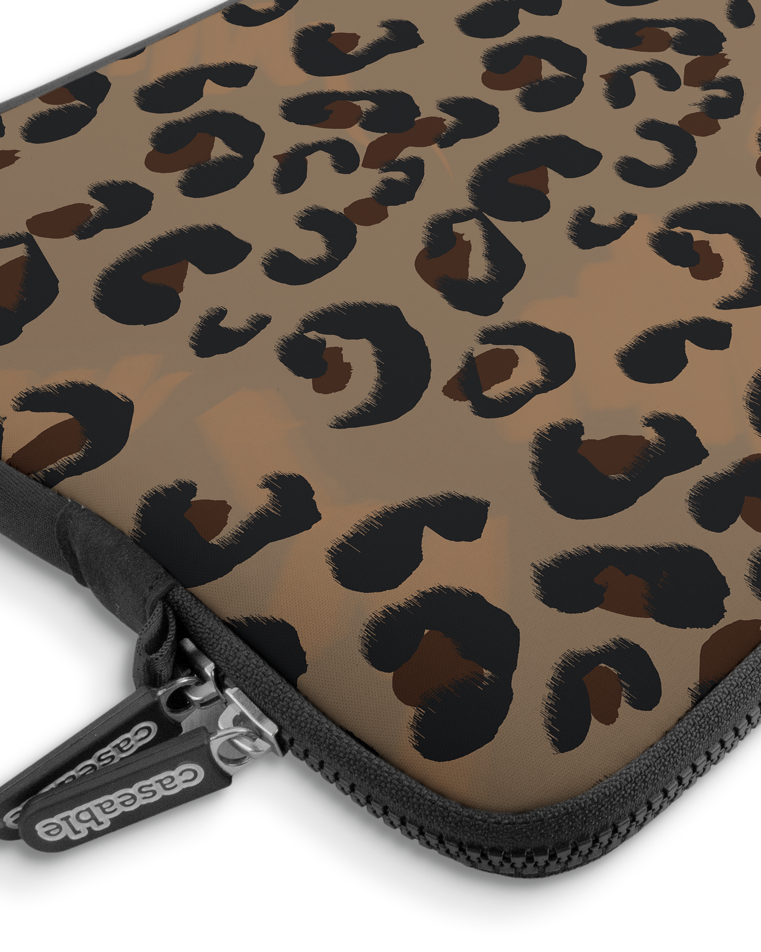 Leopard Repeat Premium Laptop Bag 13-14 inch with device inside