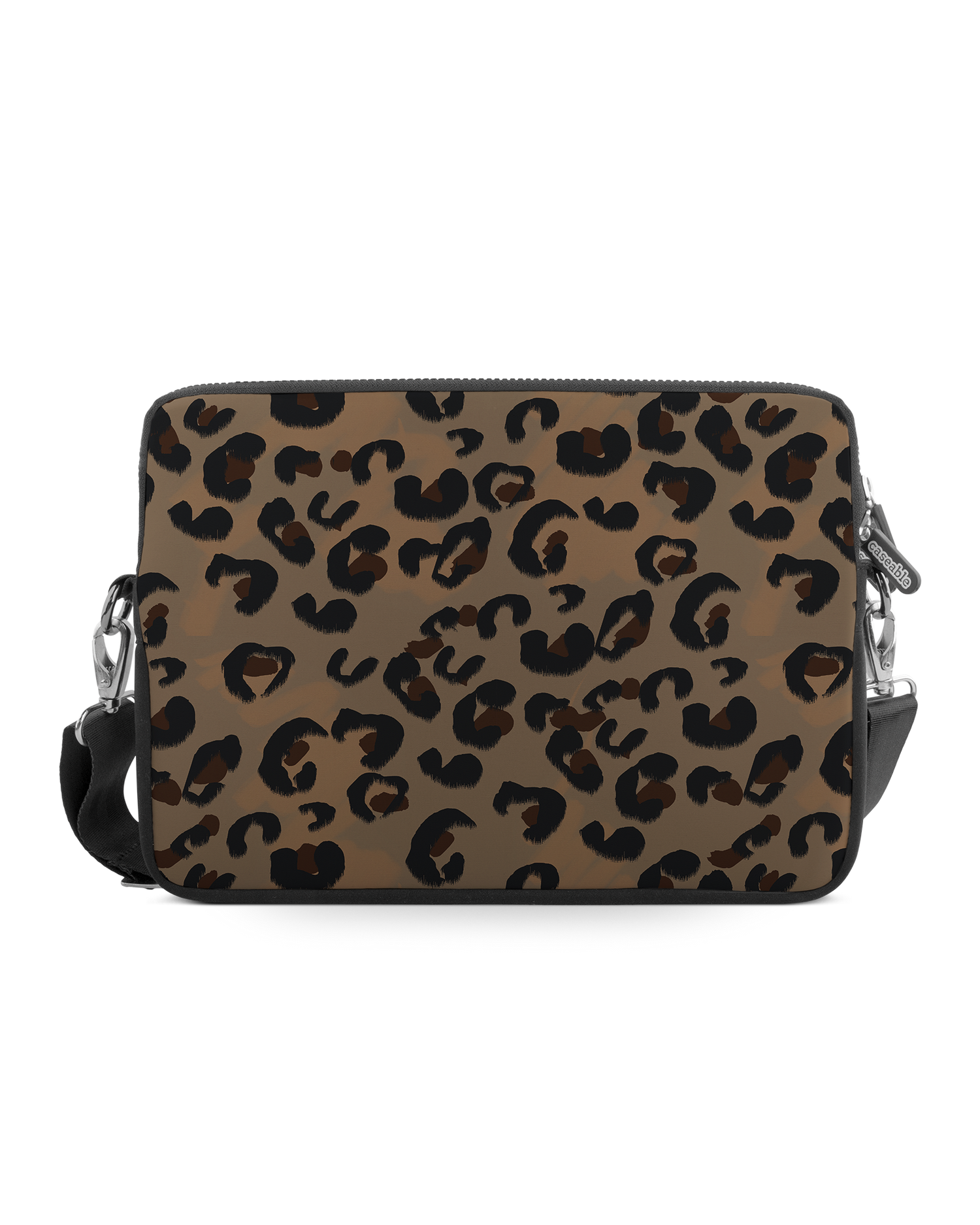 Leopard Repeat Premium Laptop Bag 13-14 inch: Front View