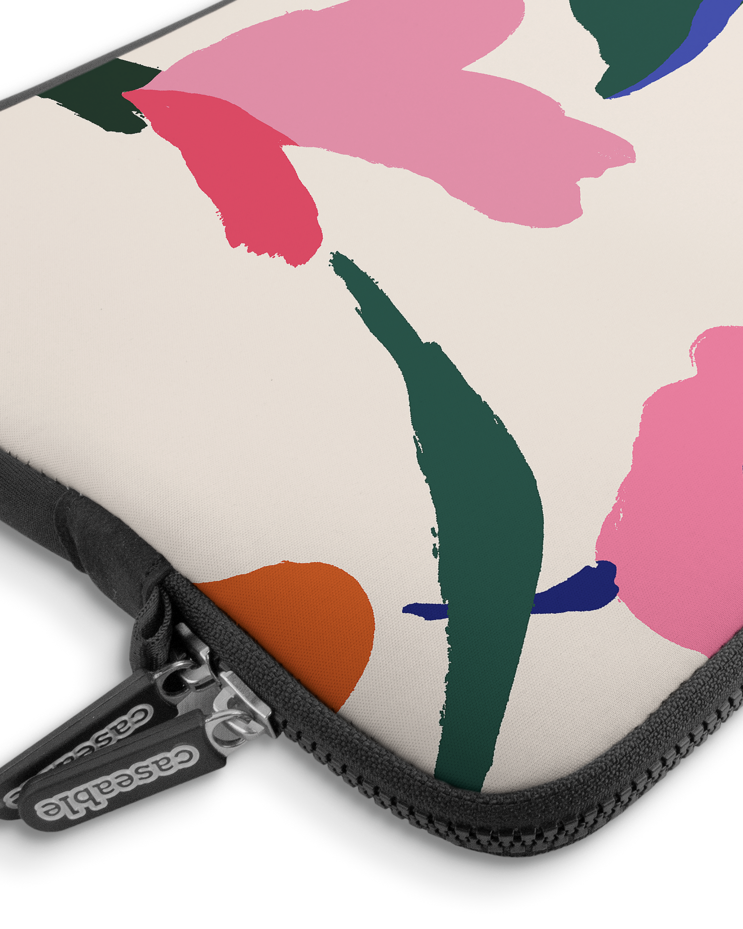 Handpainted Blooms Premium Laptop Bag 13-14 inch with device inside