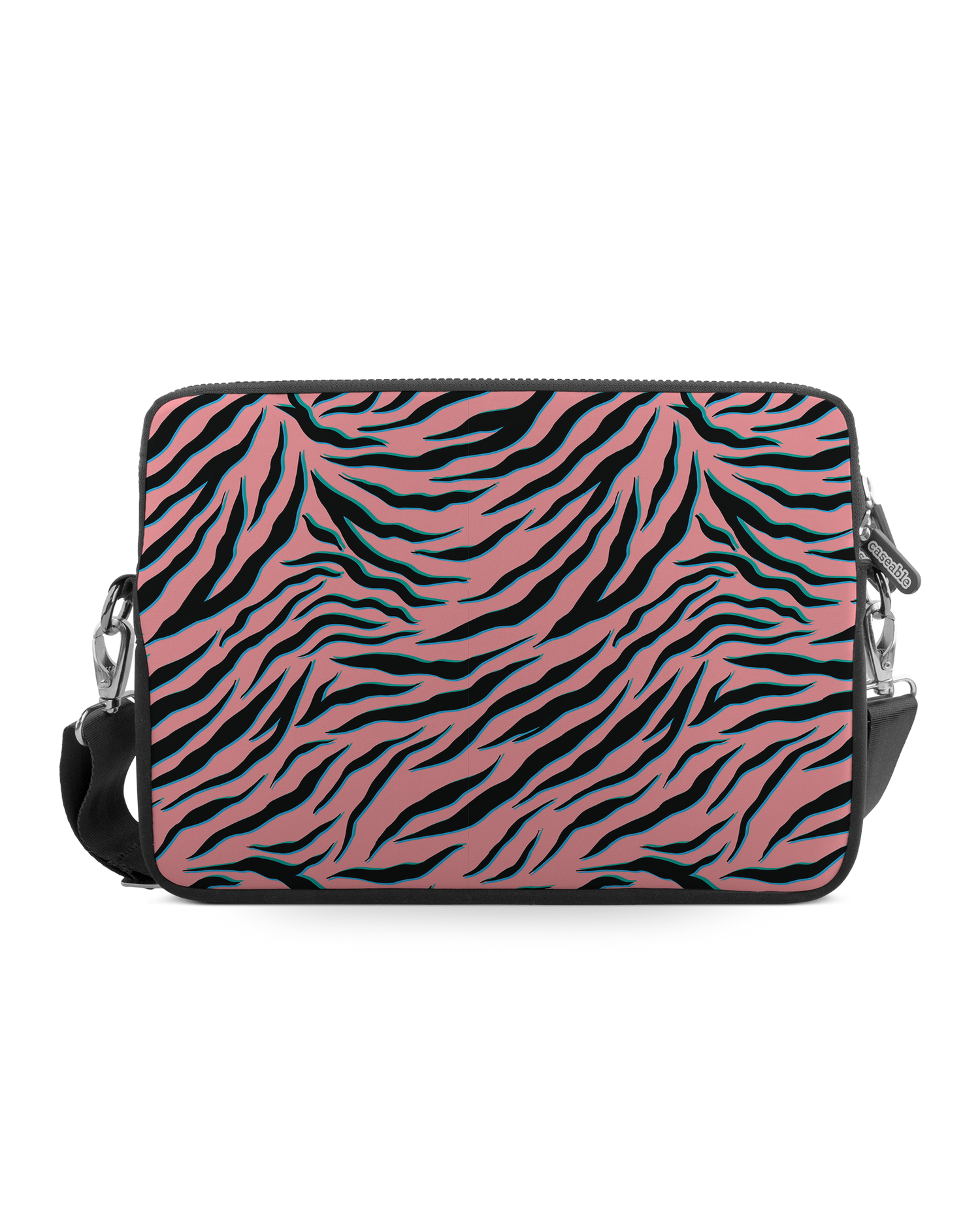 Pink Zebra Premium Laptop Bag 13-14 inch: Front View