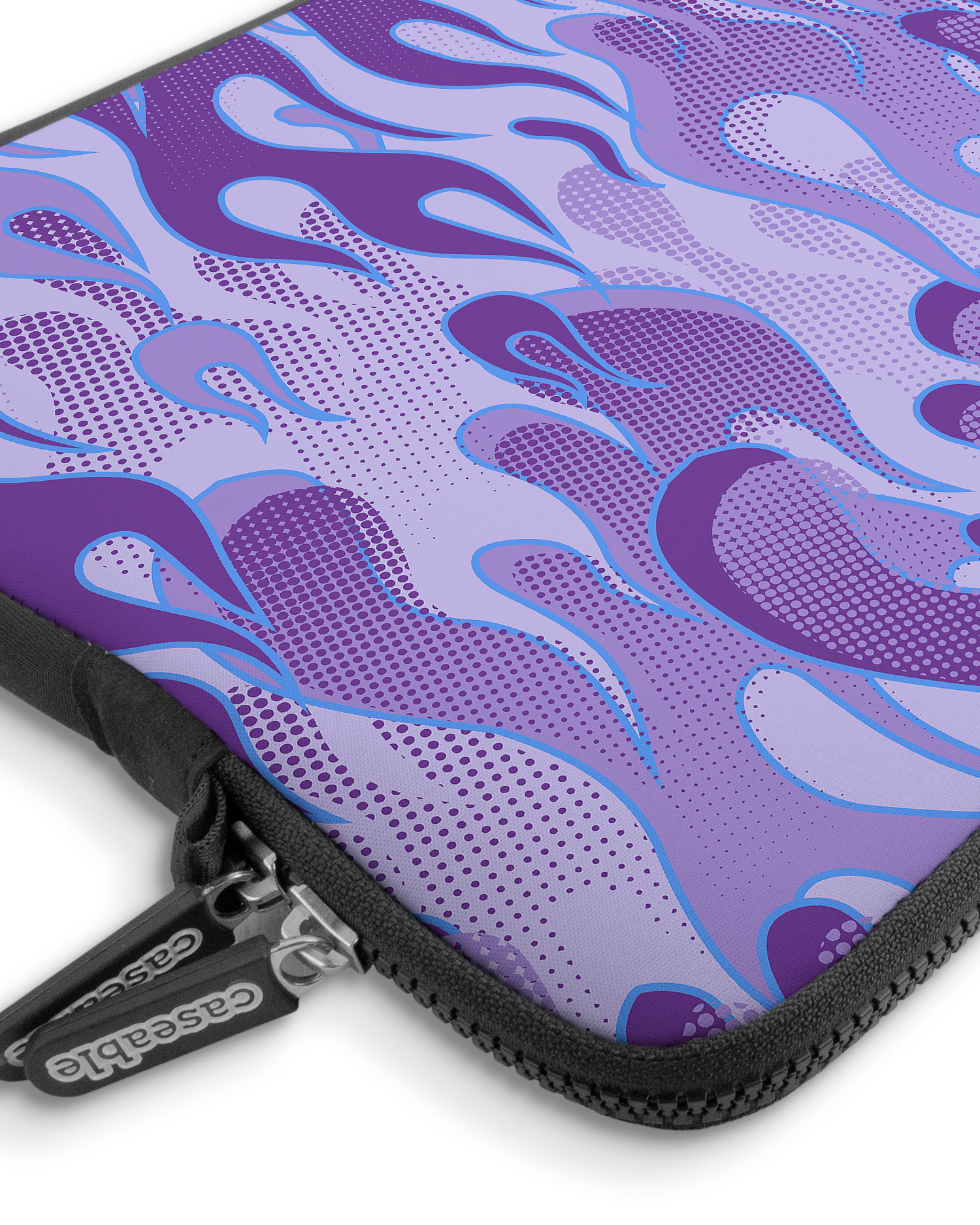Purple Flames Premium Laptop Bag 13-14 inch with device inside