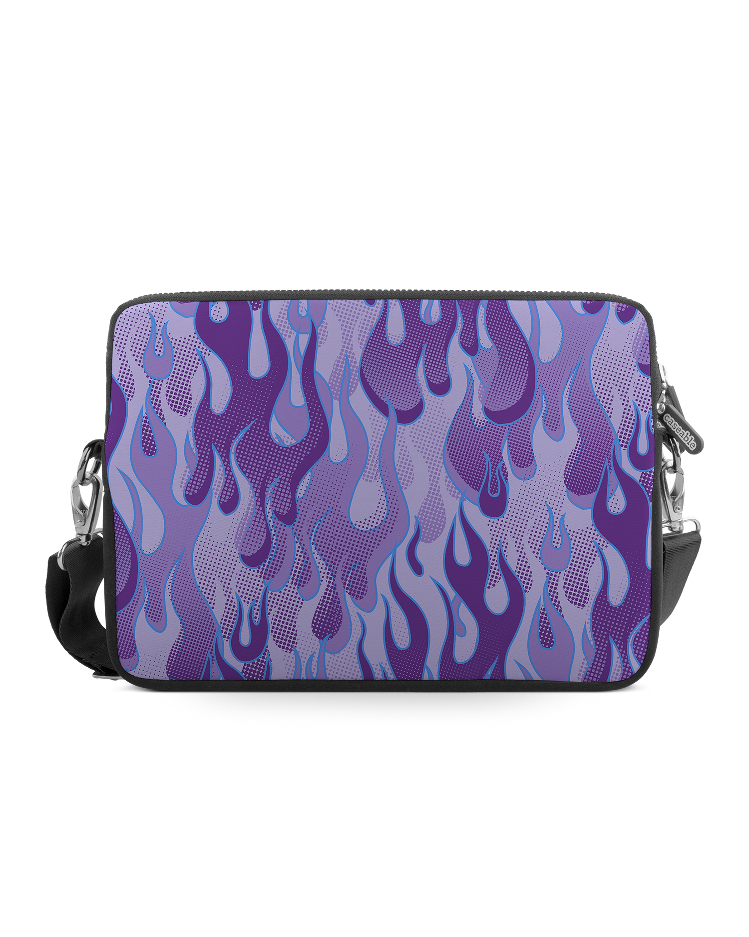 Purple Flames Premium Laptop Bag 13-14 inch: Front View
