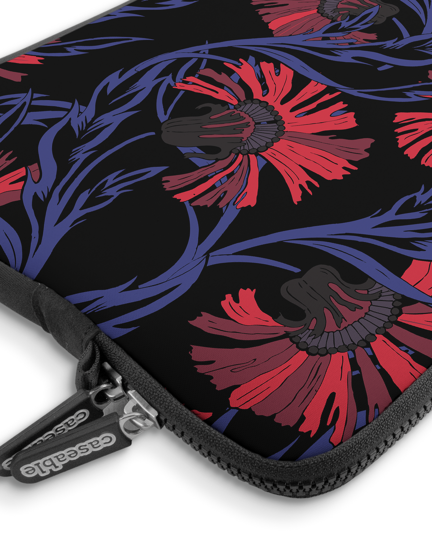 Midnight Floral Premium Laptop Bag 13-14 inch with device inside