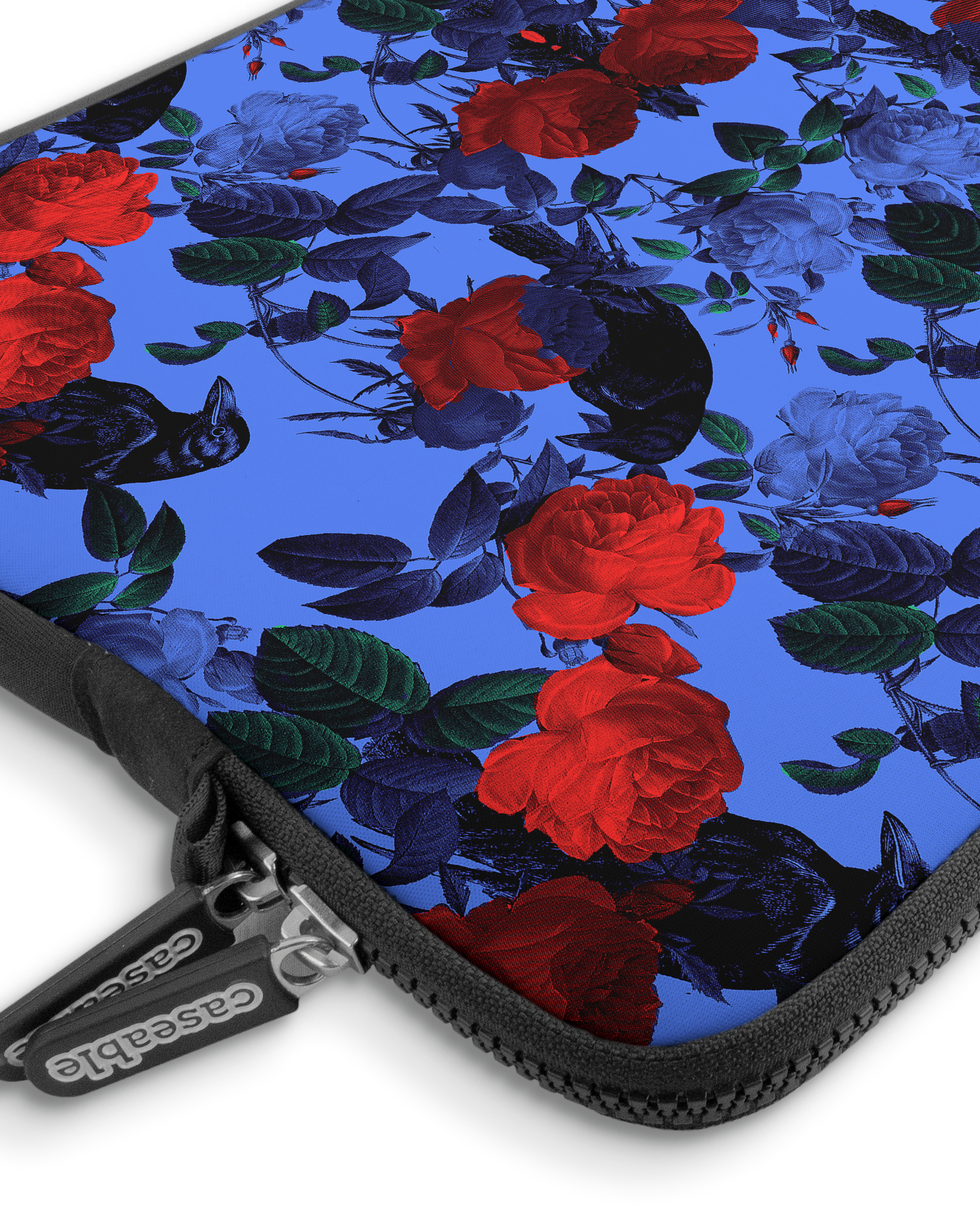 Roses And Ravens Premium Laptop Bag 13-14 inch with device inside