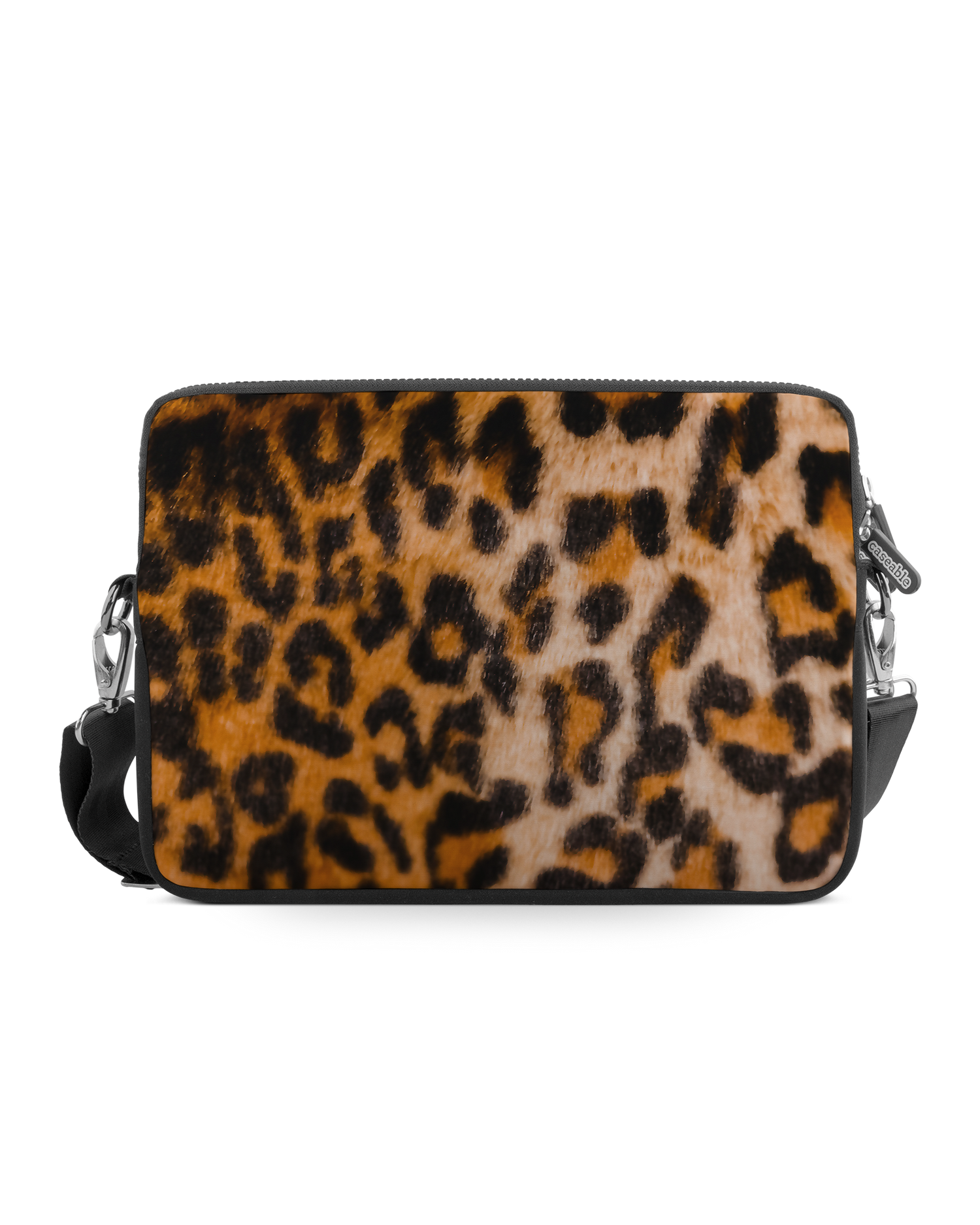 Leopard Pattern Premium Laptop Bag 13-14 inch: Front View